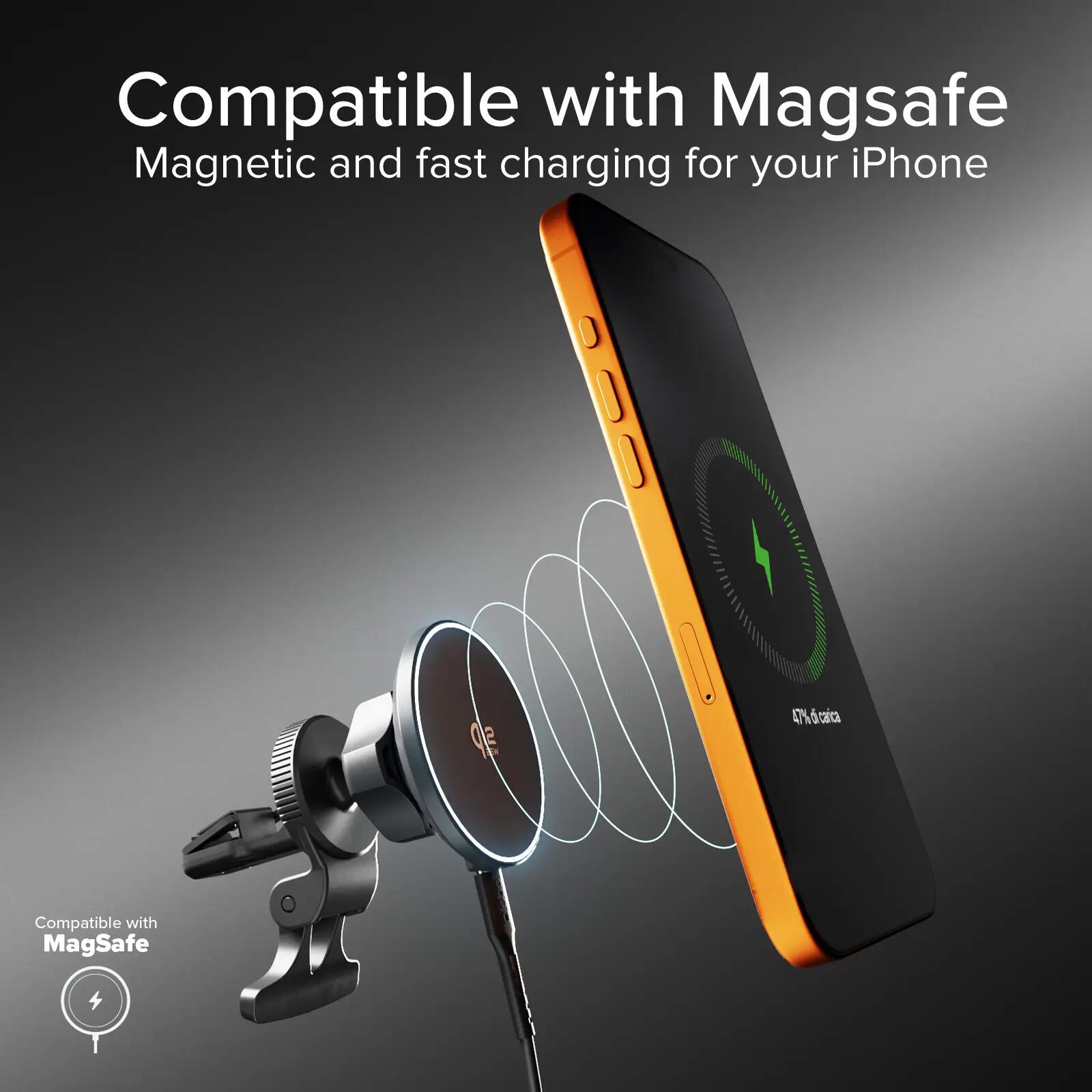 Magnetische autohouder met 25W Qi2.2 draadloos opladen en LED-lampje 6/7