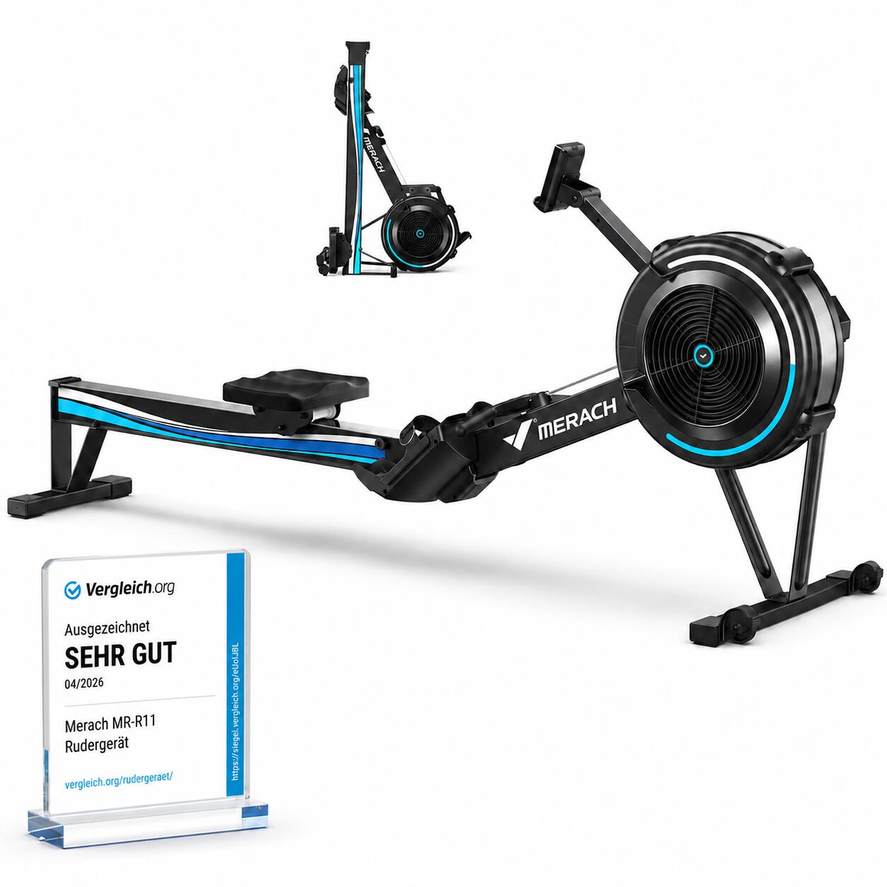 Klappbares Luftwiderstands-Rudergerät, Bluetooth, bis 158 kg 4/7