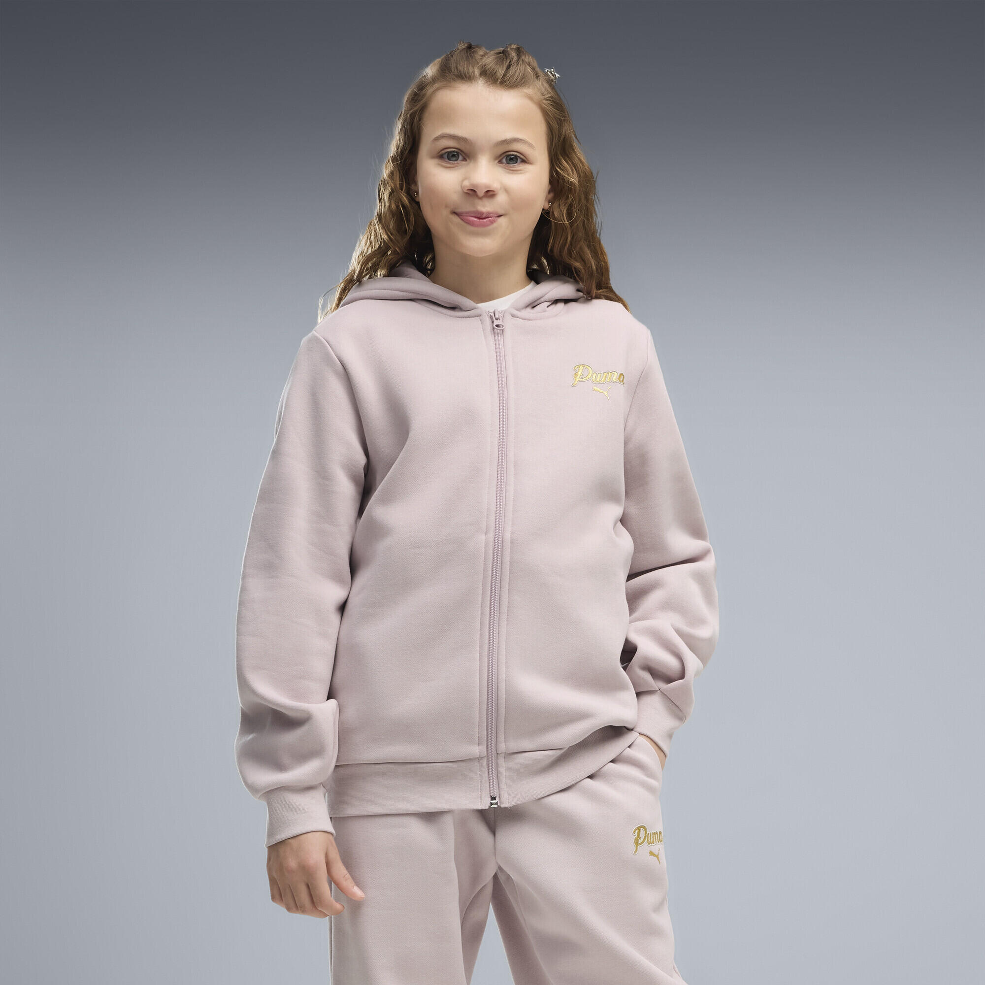Essentials Script Glitter trainingspak met volledige rits voor jongeren PUMA 4/6
