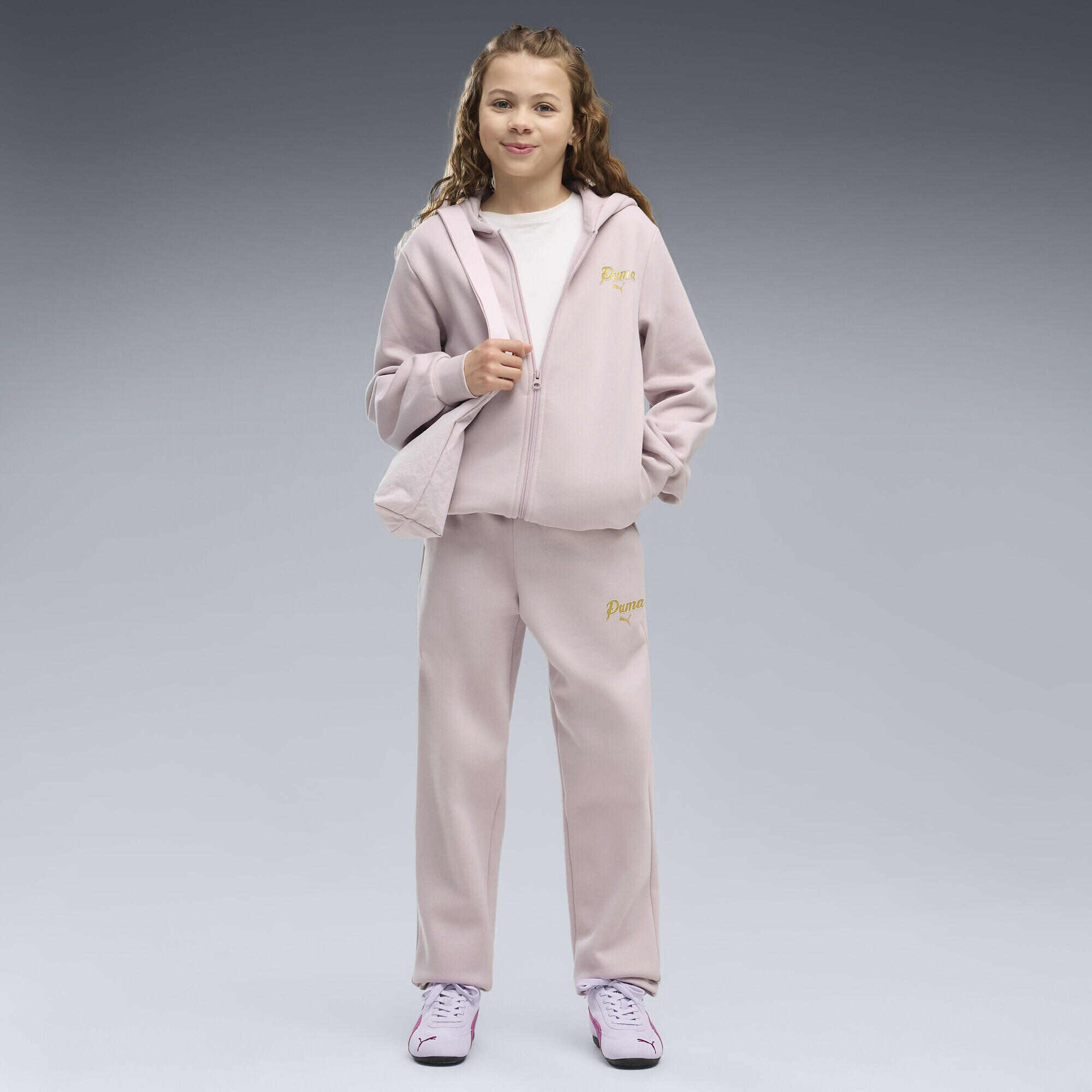 Essentials Script Glitter trainingspak met volledige rits voor jongeren PUMA 2/6