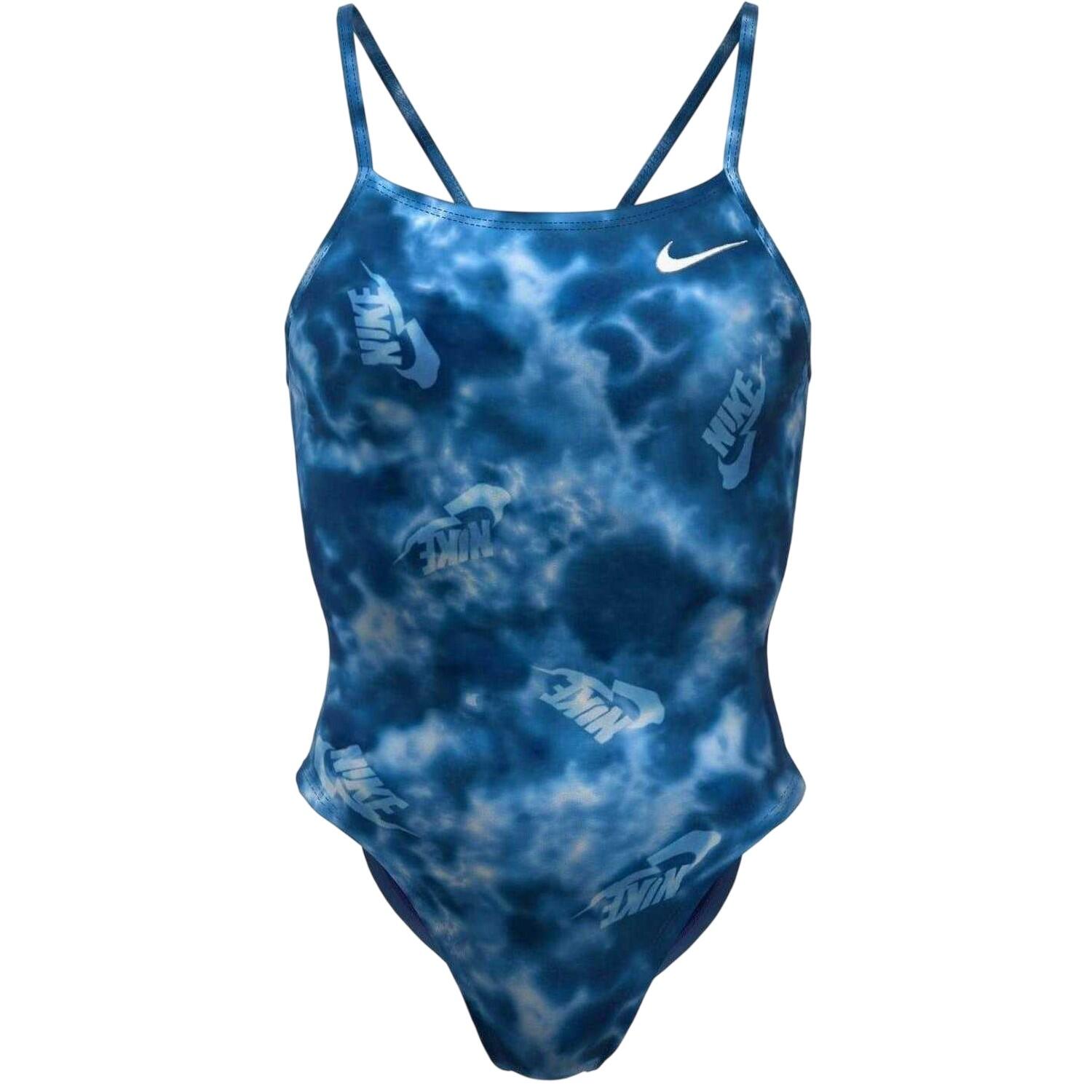 Nike Womens/Ladies Tie Dye Logo Cut Out One Piece Swimsuit
