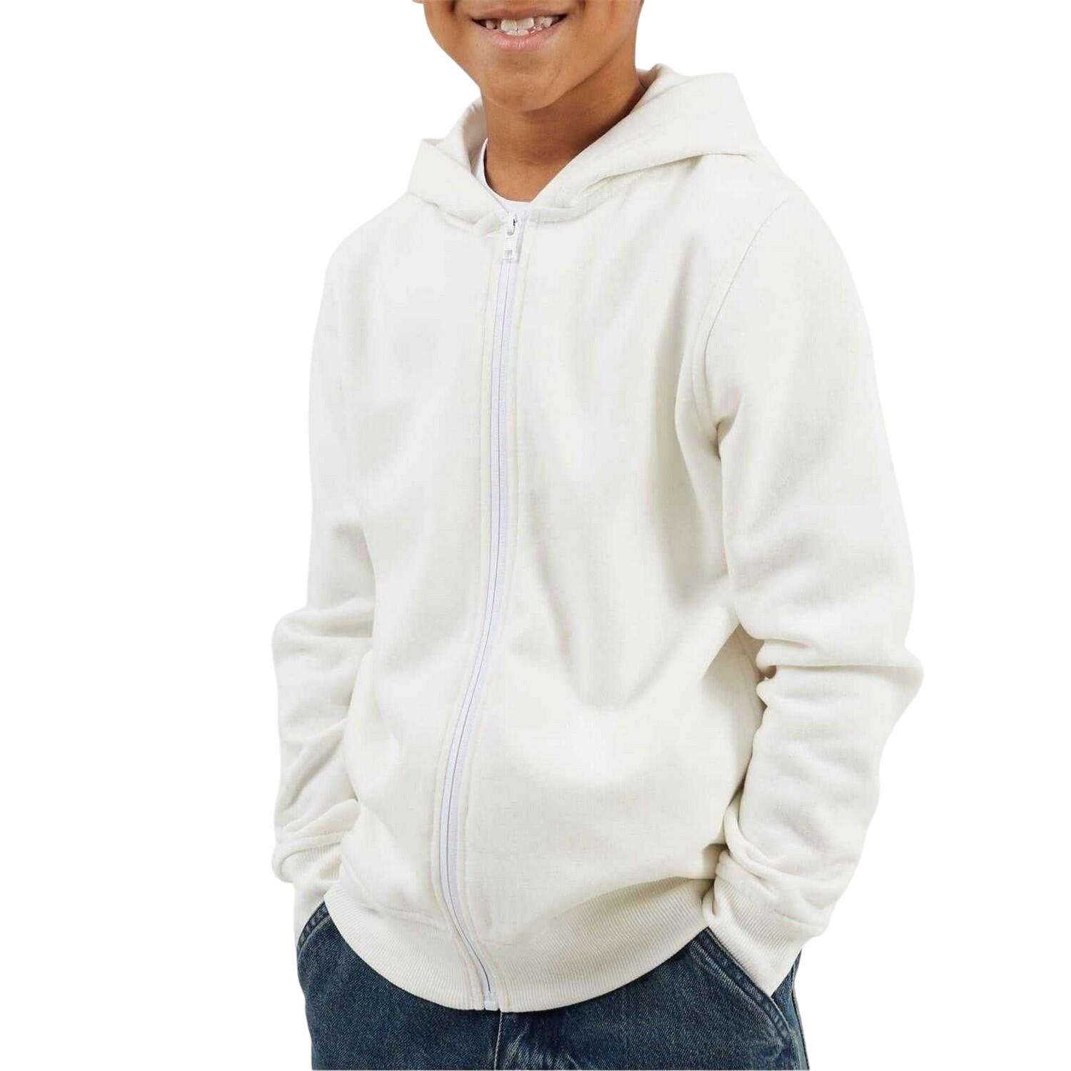 Brave Soul Boys Plain Ribbed Cuff Full Zip Hoodie