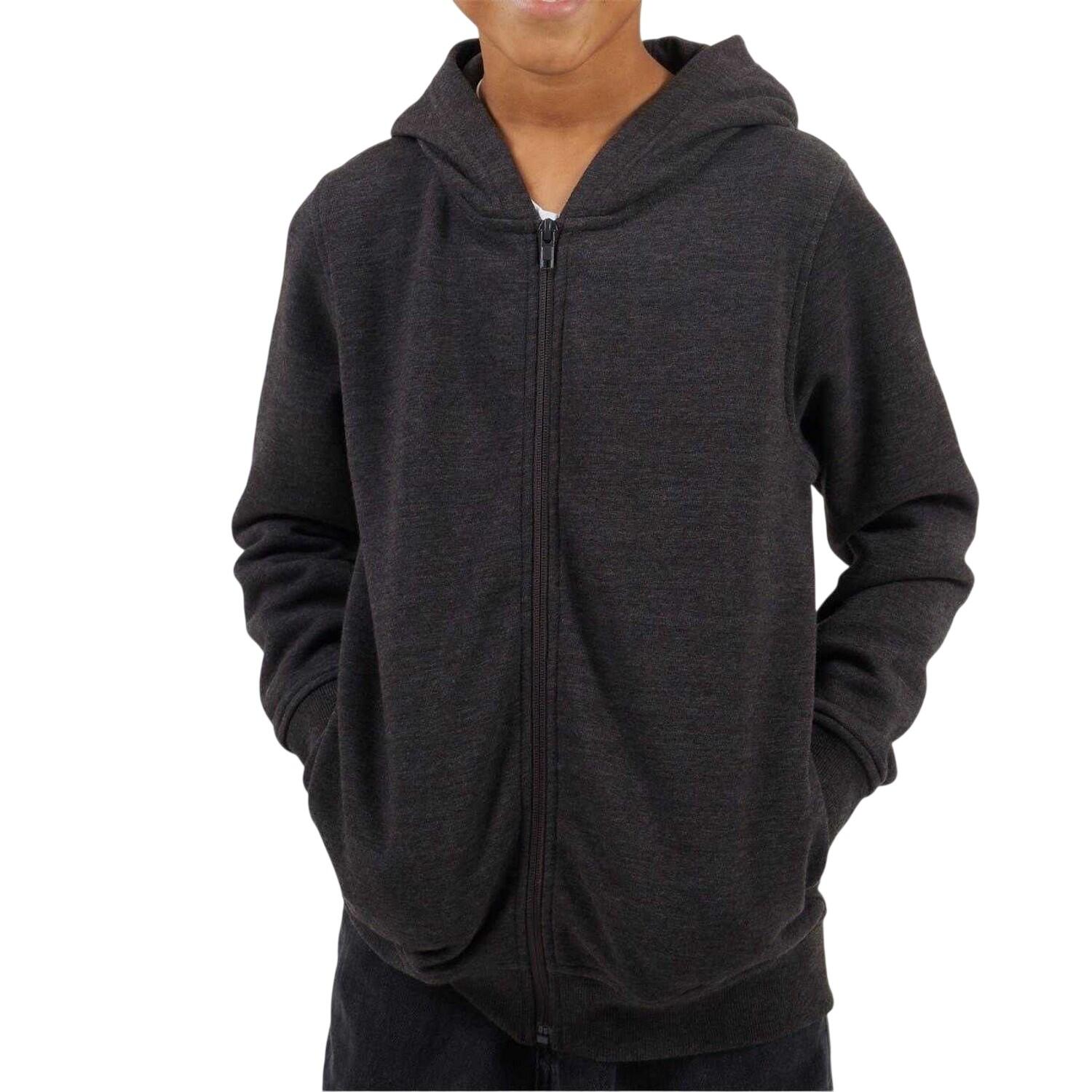 Brave Soul Boys Plain Ribbed Cuff Full Zip Hoodie