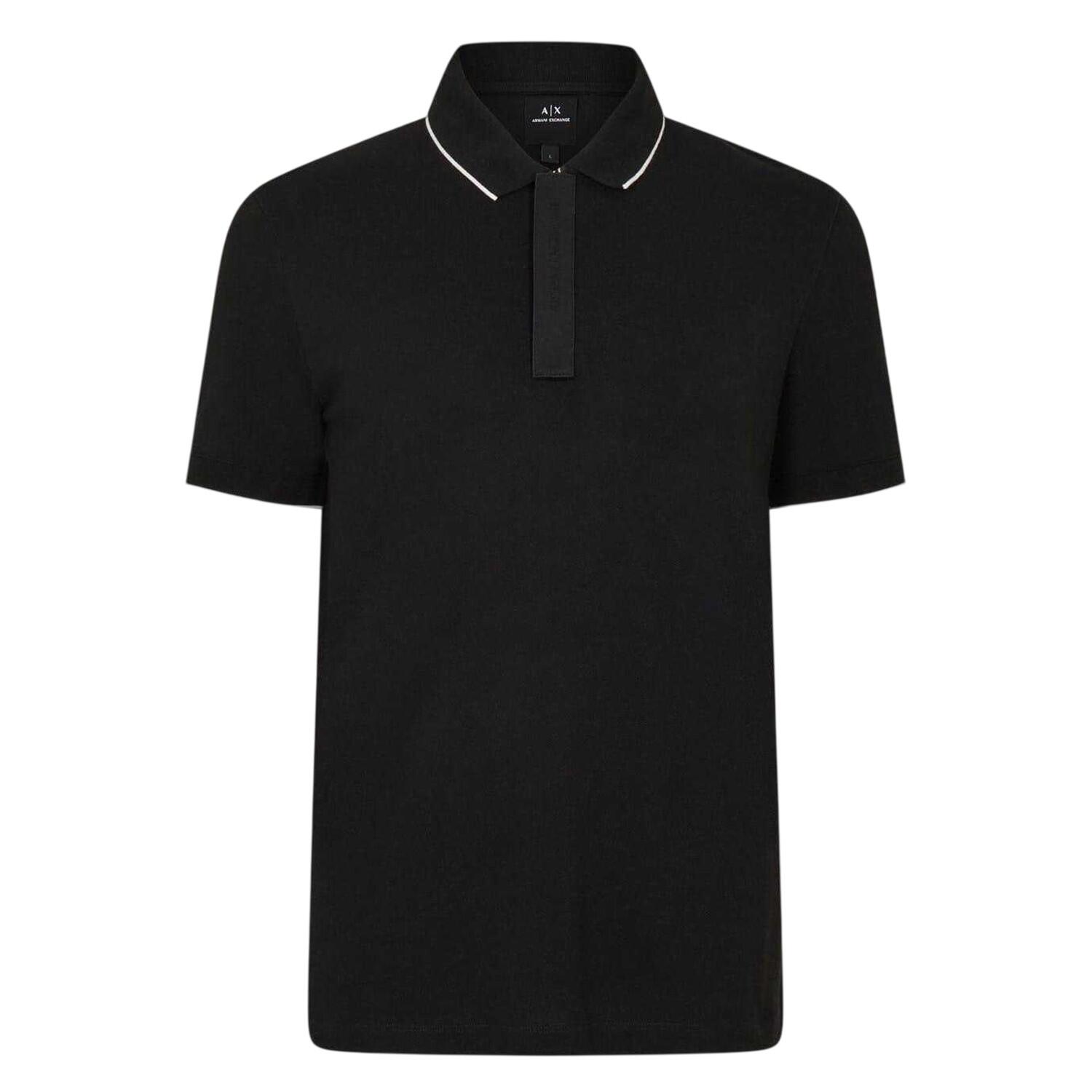 Armani Exchange Mens Stripe Quarter Zip Polo Shirt