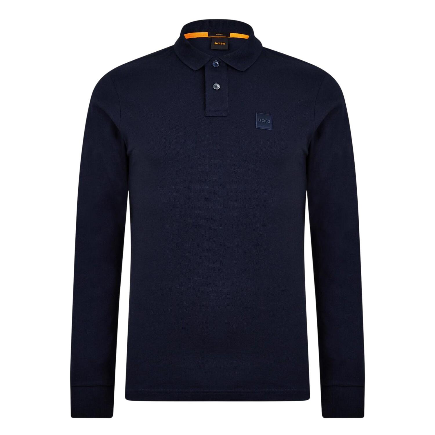 Boss Mens Passerby Logo Long-Sleeved Polo Shirt