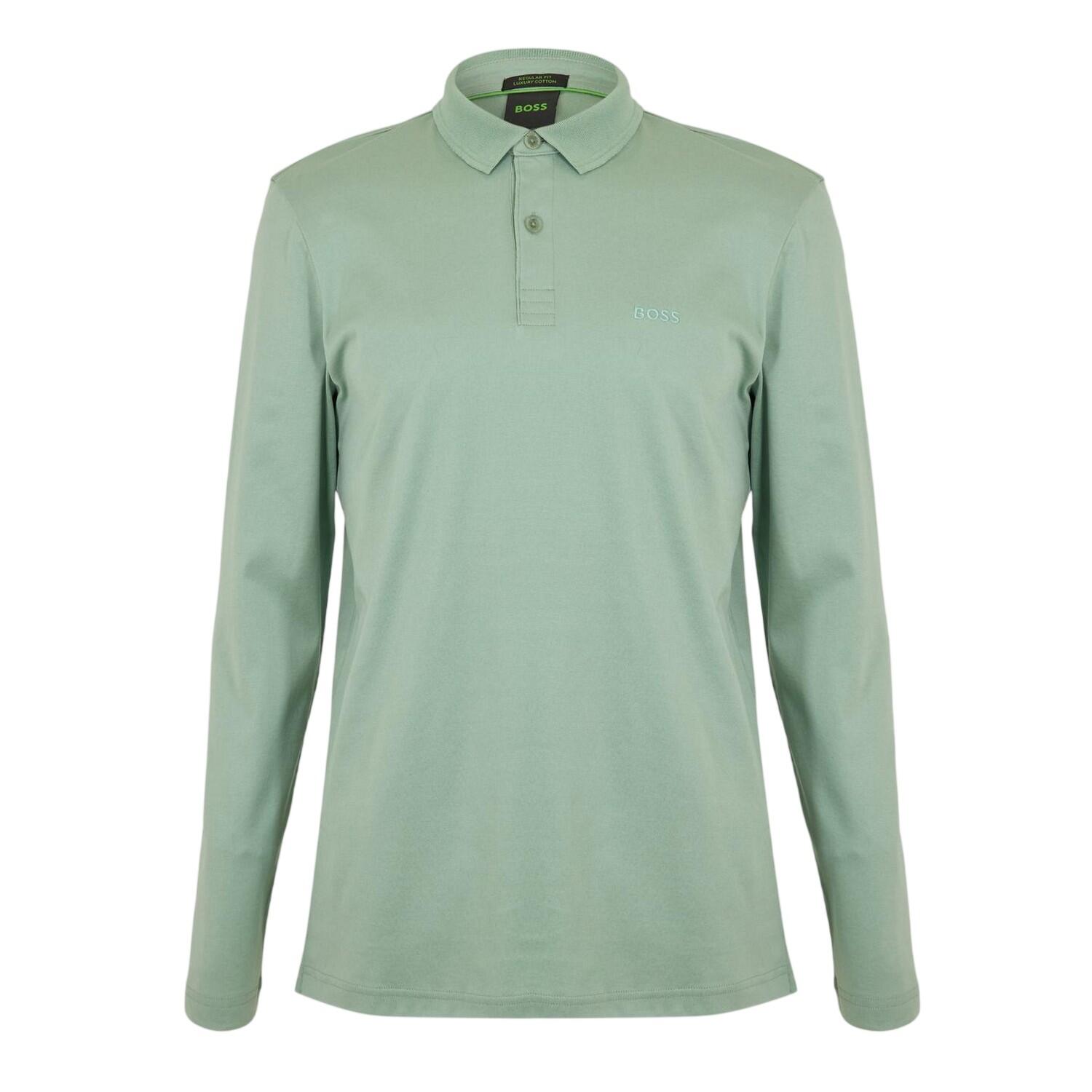Boss Mens Pirol Logo Long-Sleeved Polo Shirt