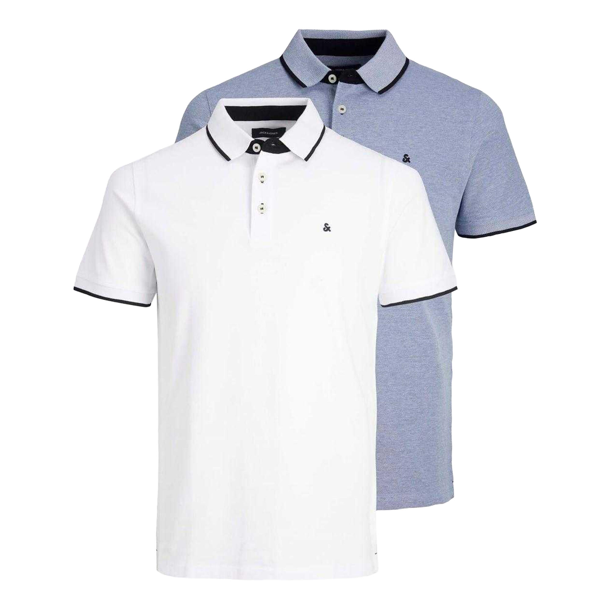 Jack And Jones Mens Paulos Collared Polo Shirt (Pack of 2)