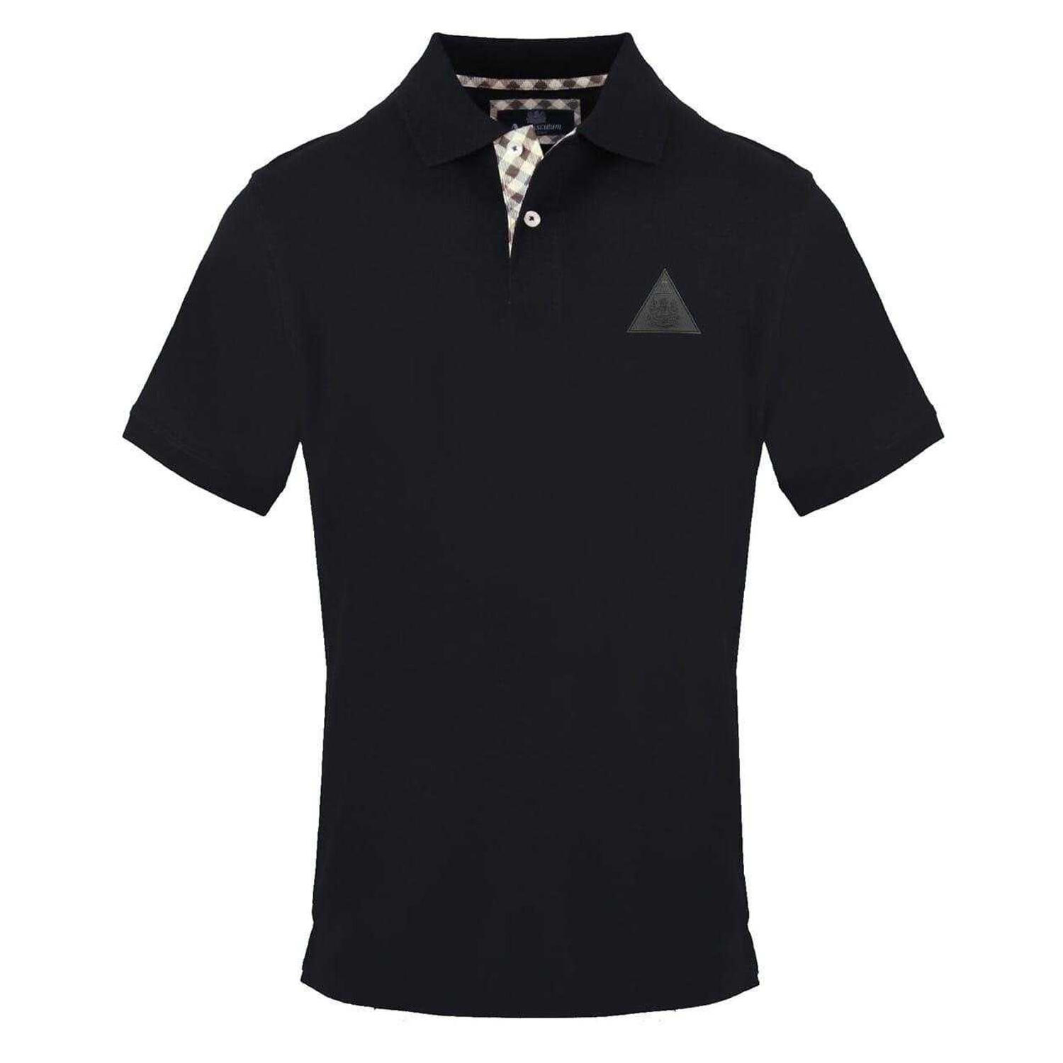 Aquascutum Mens Collared Short-Sleeved Polo Shirt