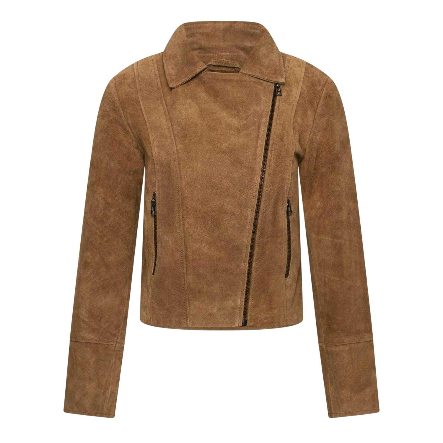 Elle Womens/Ladies Suede Biker Jacket