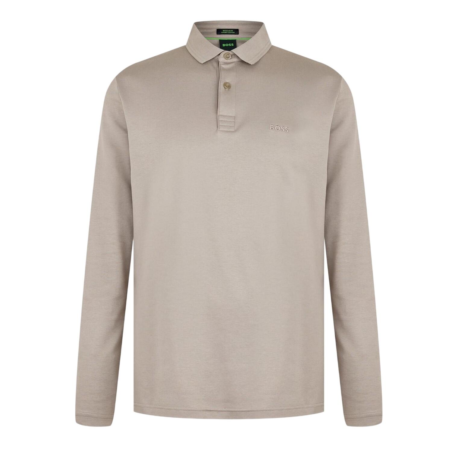 Boss Mens Pirol Logo Long-Sleeved Polo Shirt