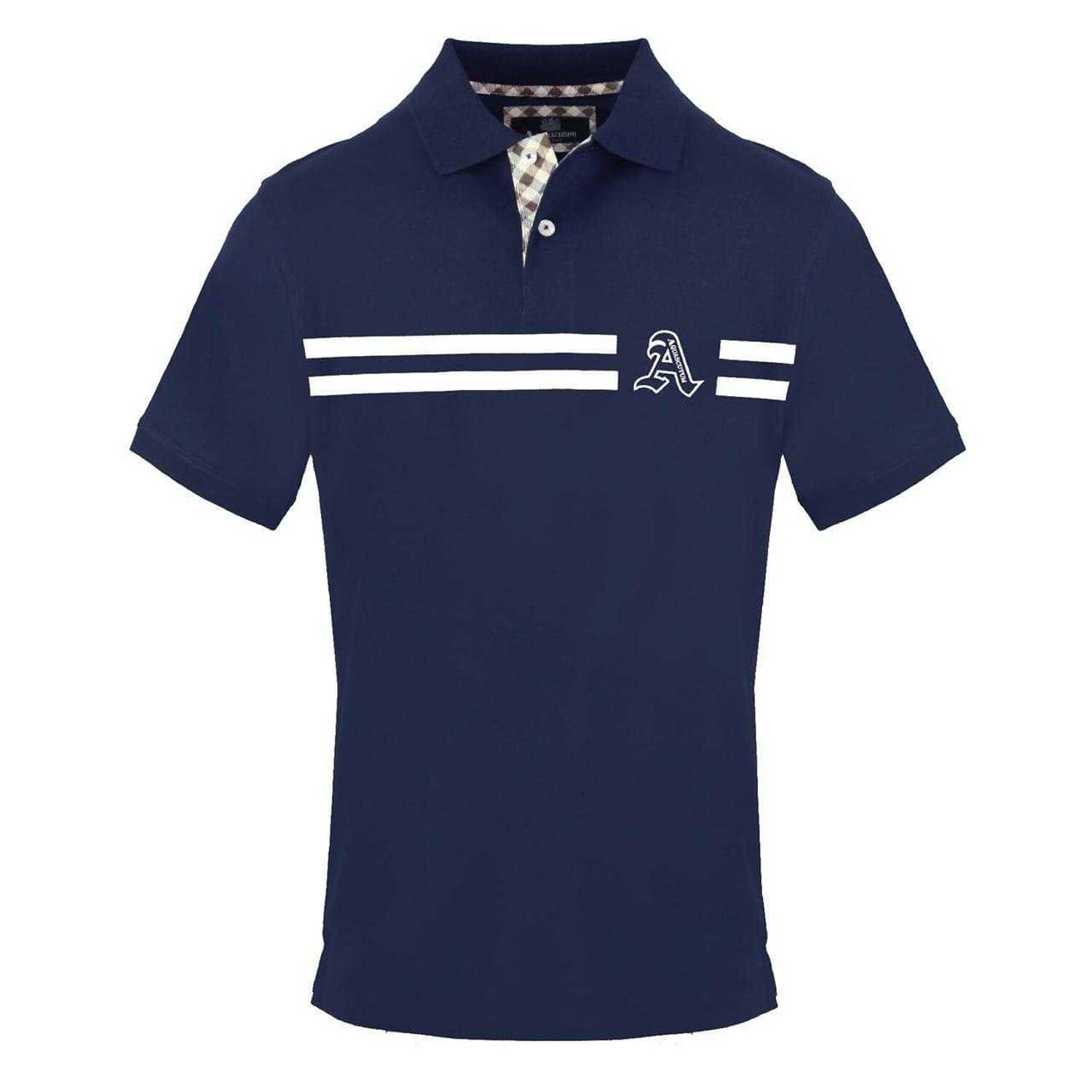 Aquascutum Mens Collared Short-Sleeved Polo Shirt