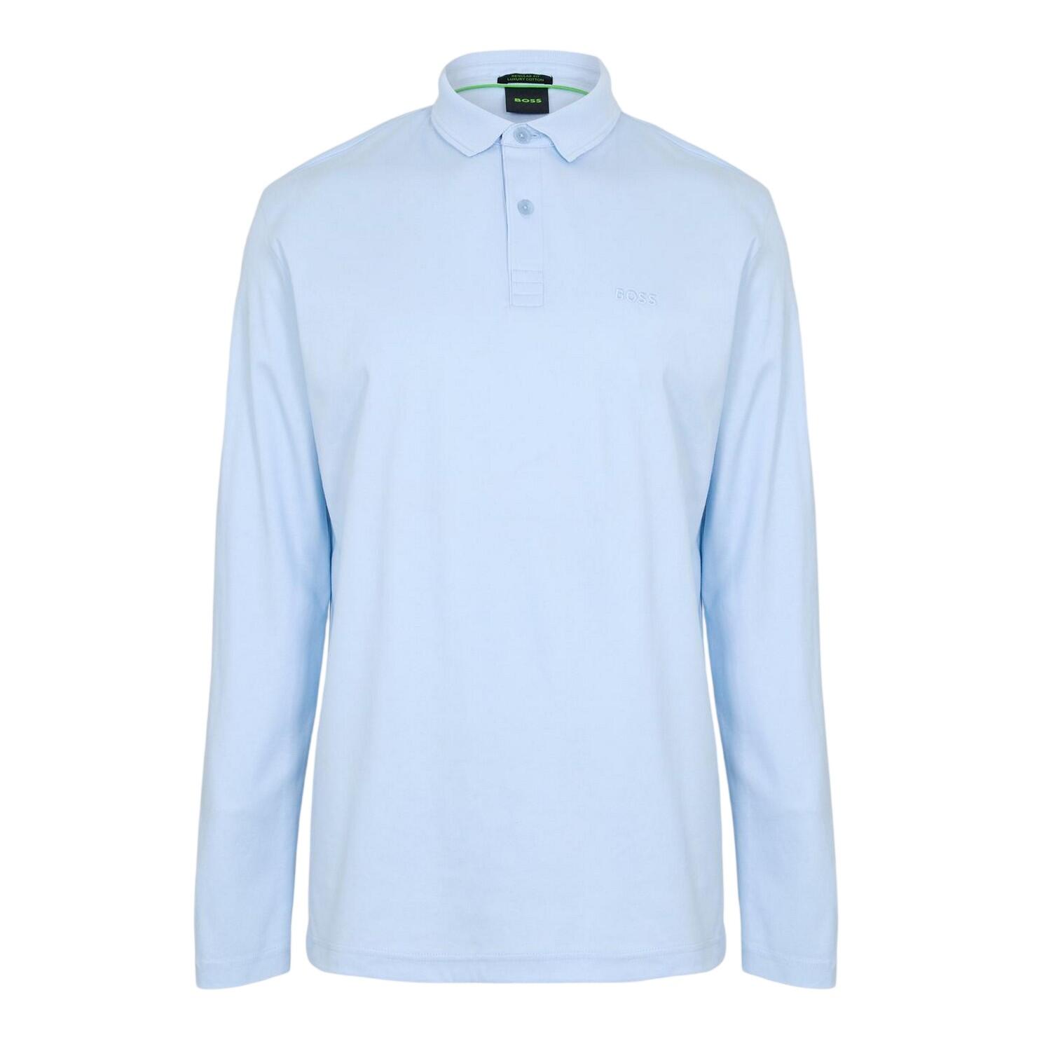 Boss Mens Pirol Logo Long-Sleeved Polo Shirt