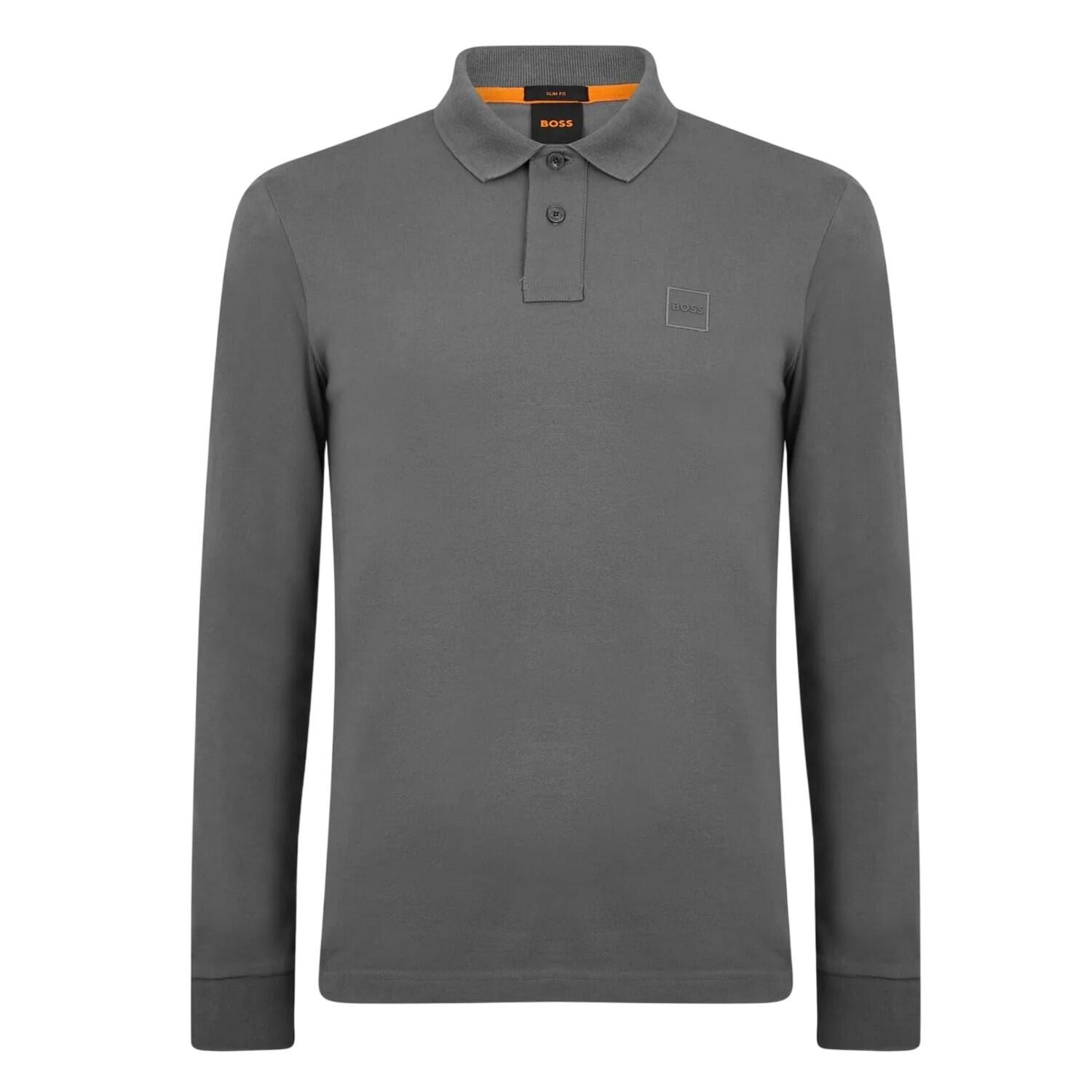 Boss Mens Passerby Logo Long-Sleeved Polo Shirt