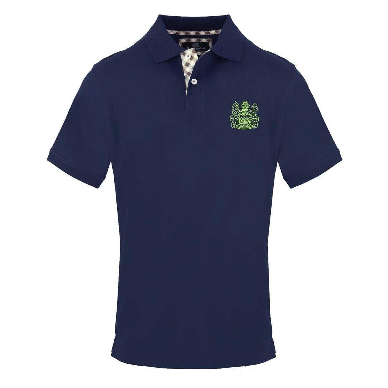 Aquascutum Mens Embroidered Logo Collared Short-Sleeved Polo Shirt