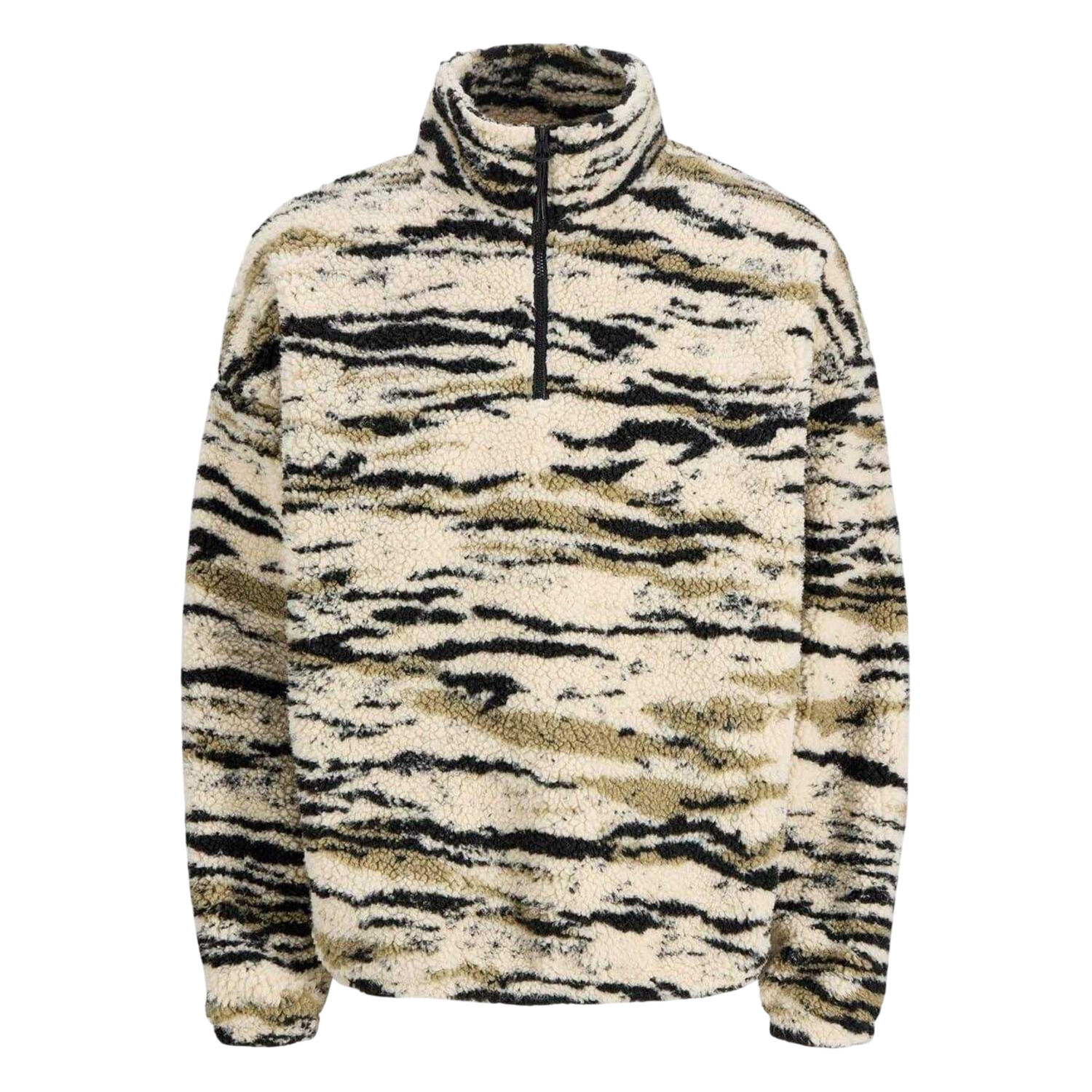 Jack And Jones Mens Teddy Fleece Half Zip Sweatshirt