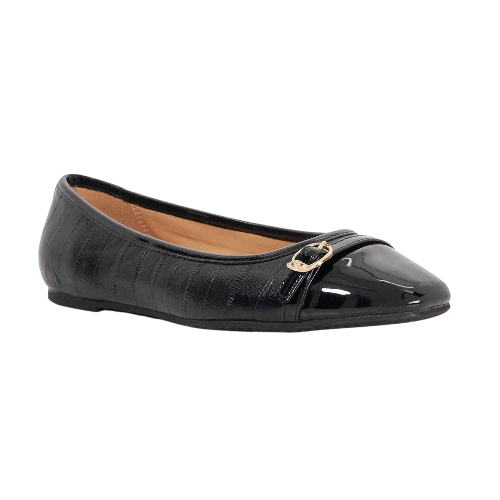 Dune London Womens/Ladies Lo Habitats Leather Buckle Detail Ballet Flats
