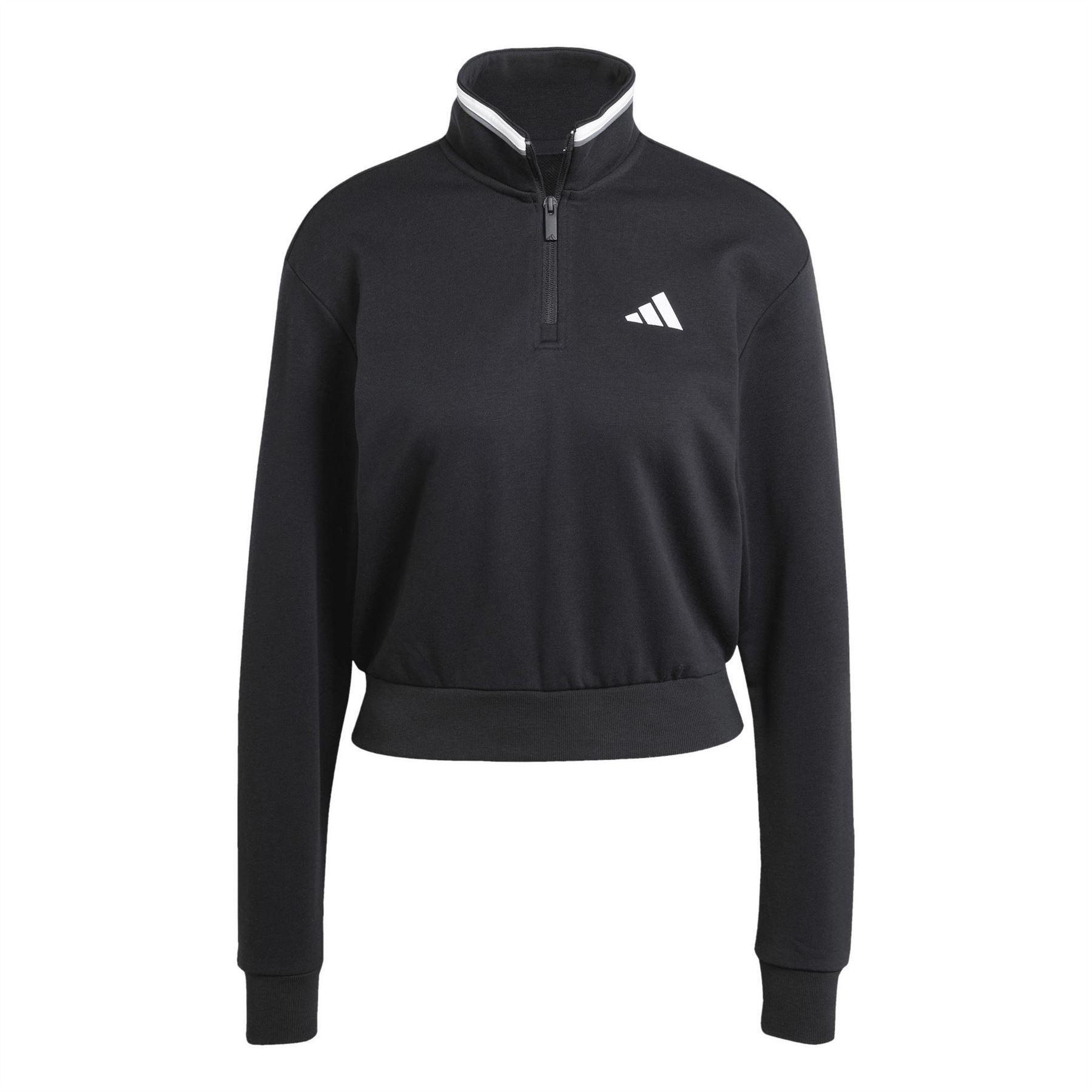 Adidas Womens/Ladies Quarter Zip Crop Sweatshirt
