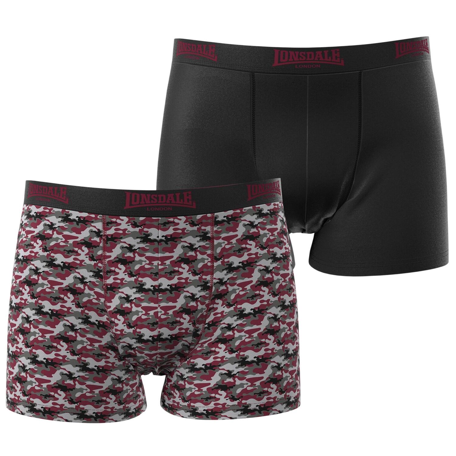 Lonsdale Mens Camo Boxer Briefs (Pack of 2)