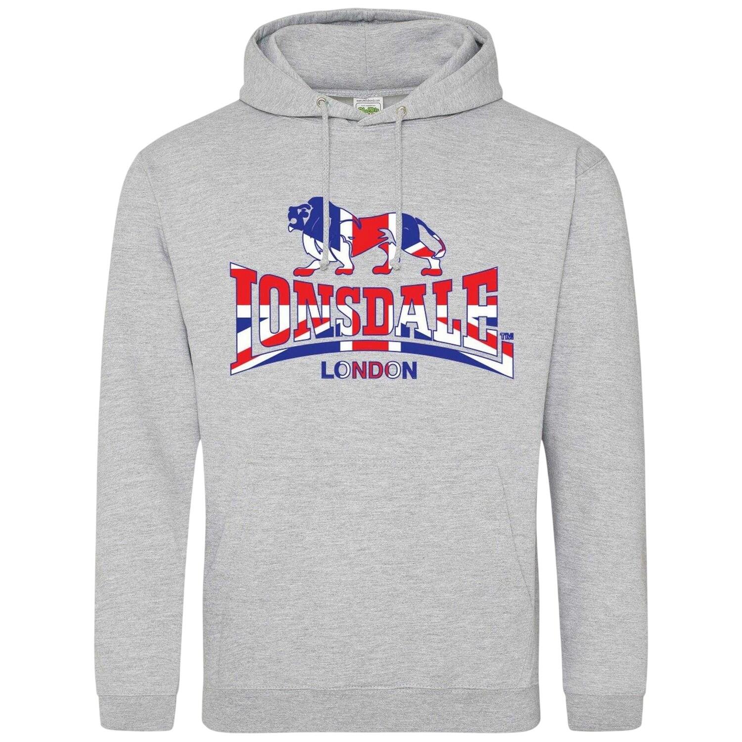 Lonsdale Mens Union Jack Logo Hoodie