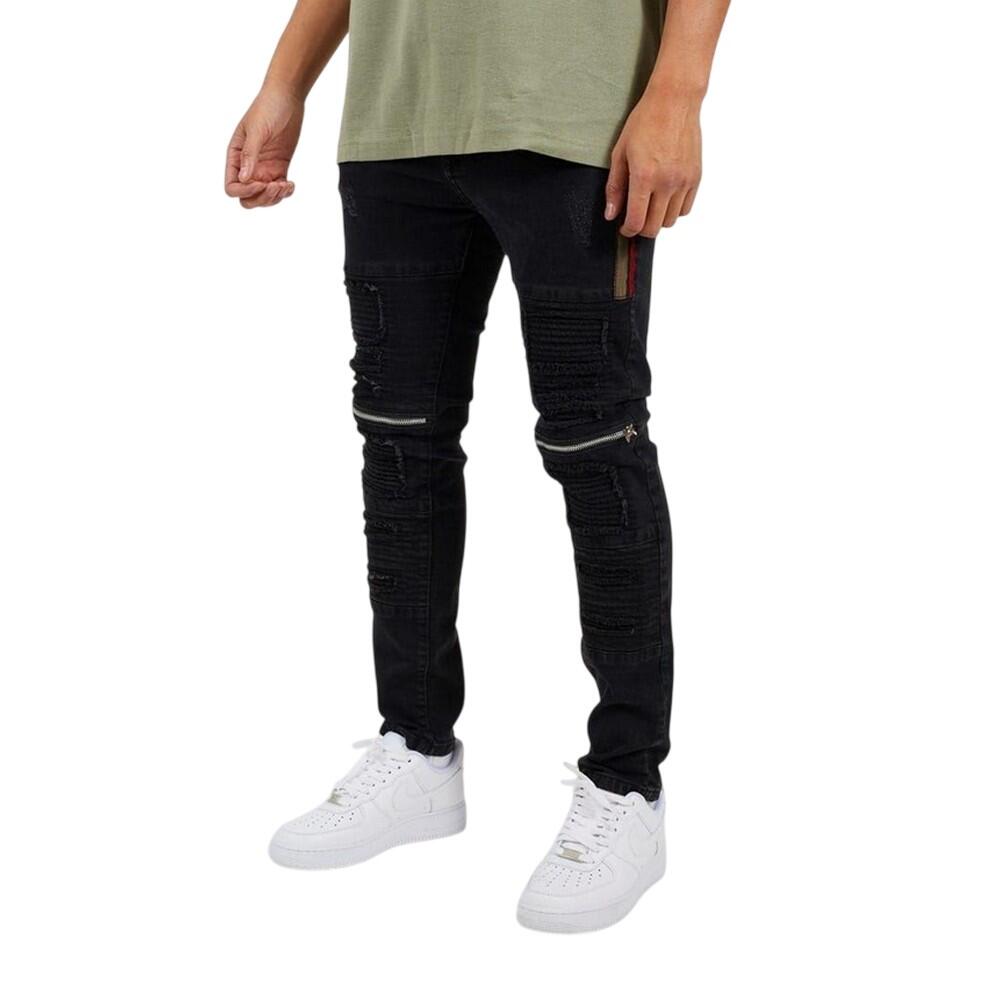 Brave Soul Mens Elba Denim Biker Slim Jeans