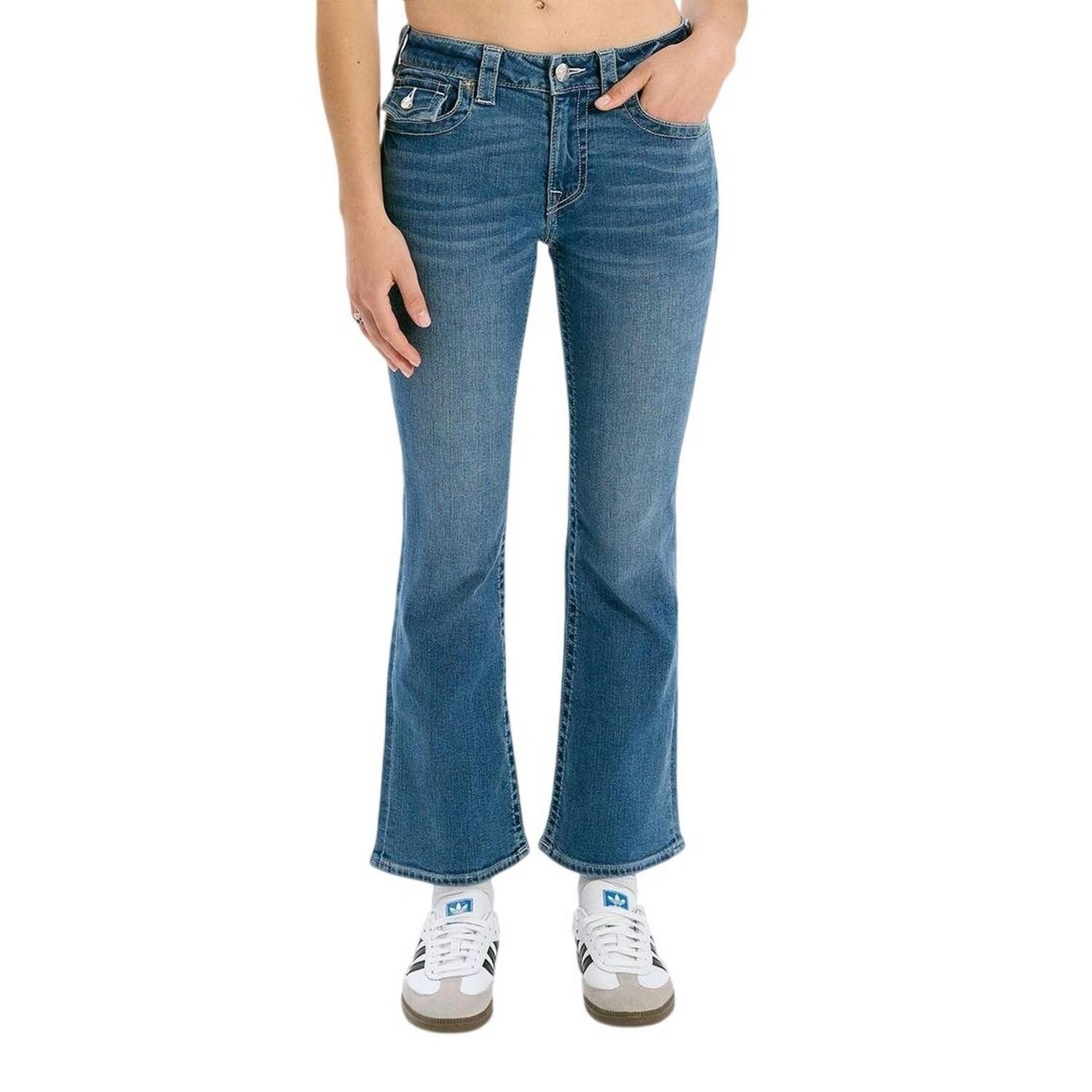 True Religion Womens/Ladies Flap Pocket Flared Jeans