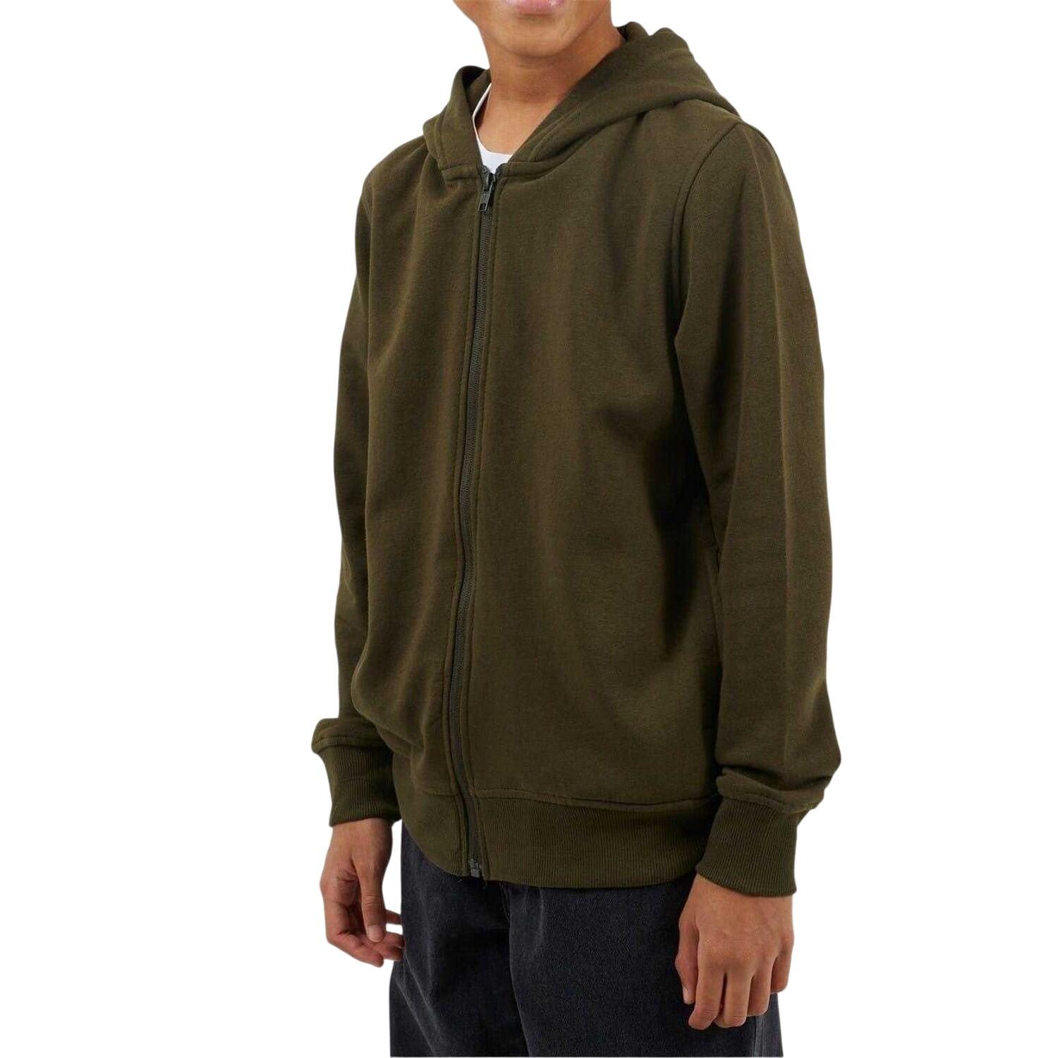 Brave Soul Boys Plain Ribbed Cuff Full Zip Hoodie