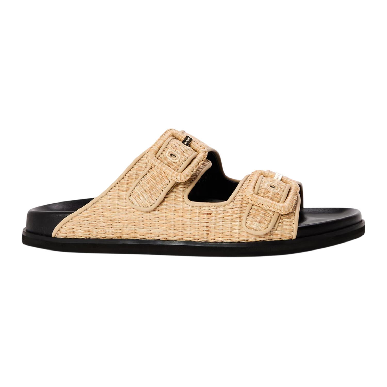 Boss Womens/Ladies Freyah Raffia Double Buckle Flat Slippers