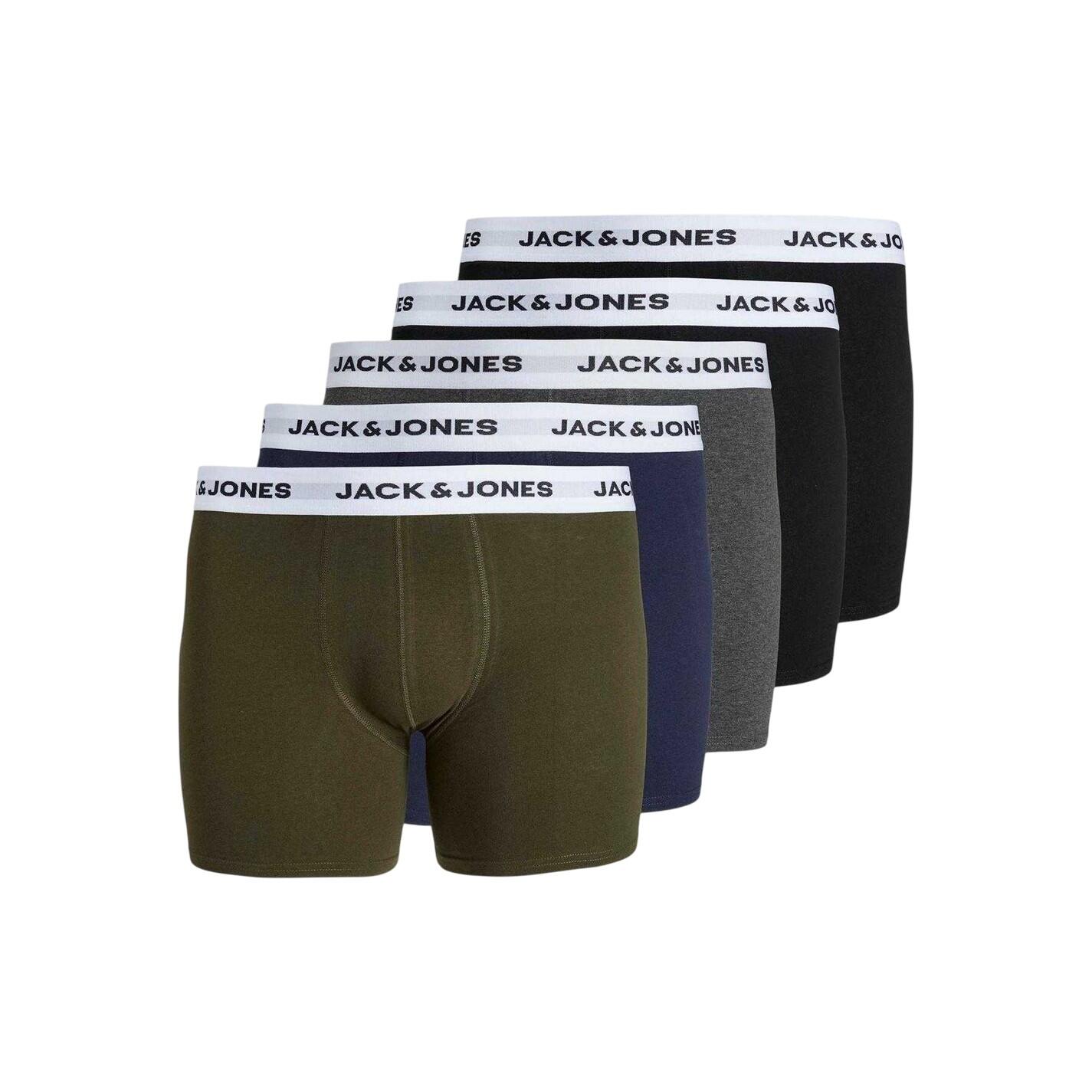 Jack And Jones Mens Cotton Blend Swimming Trunks (Pack of 5)