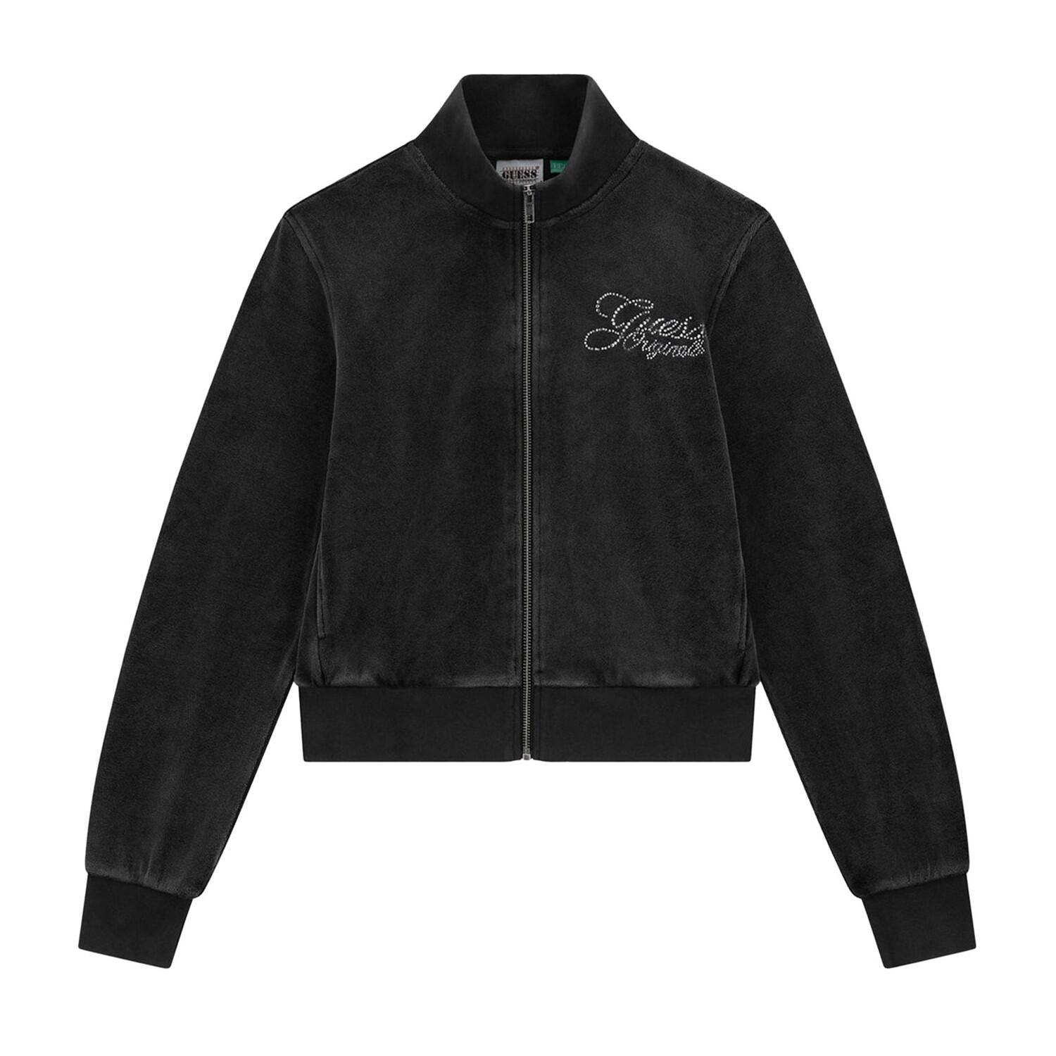 Guess Womens/Ladies Velour Mock Neck Bomber Jacket