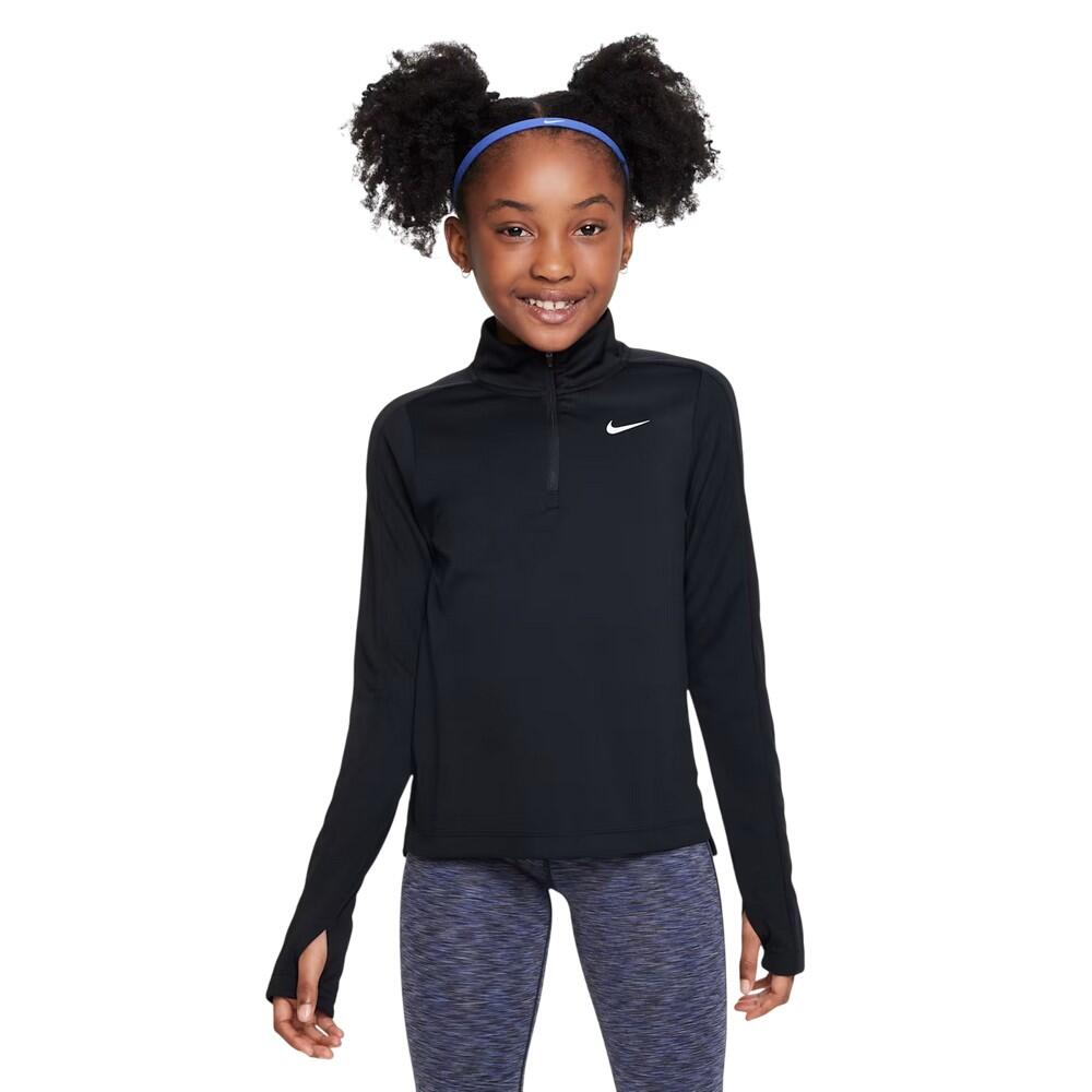 Nike Girls Dri-FIT Half Zip Long-Sleeved Top