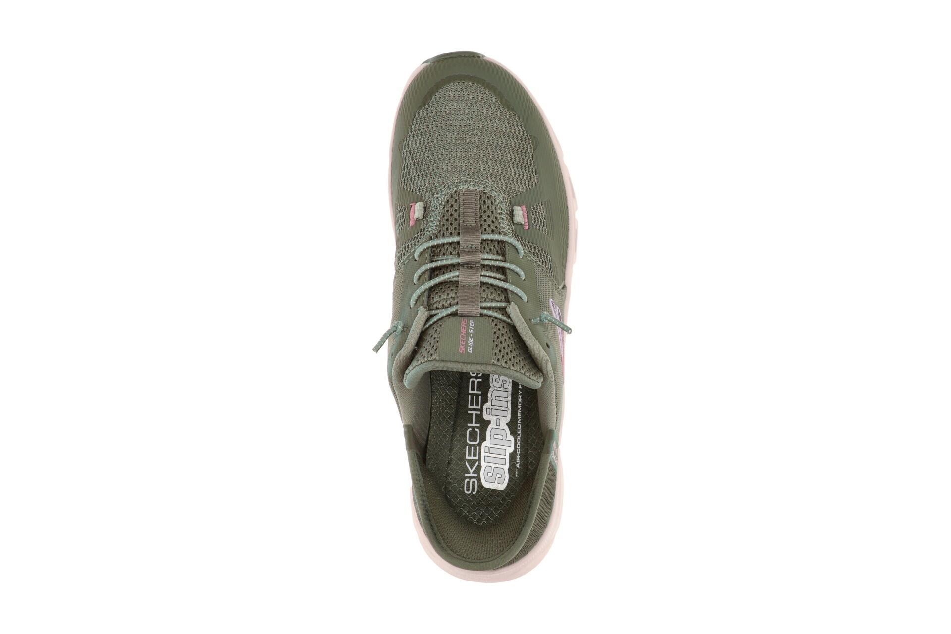 Skechers Glide Step Schuhe grün olive Damen SLIP-INS 150420 6/7
