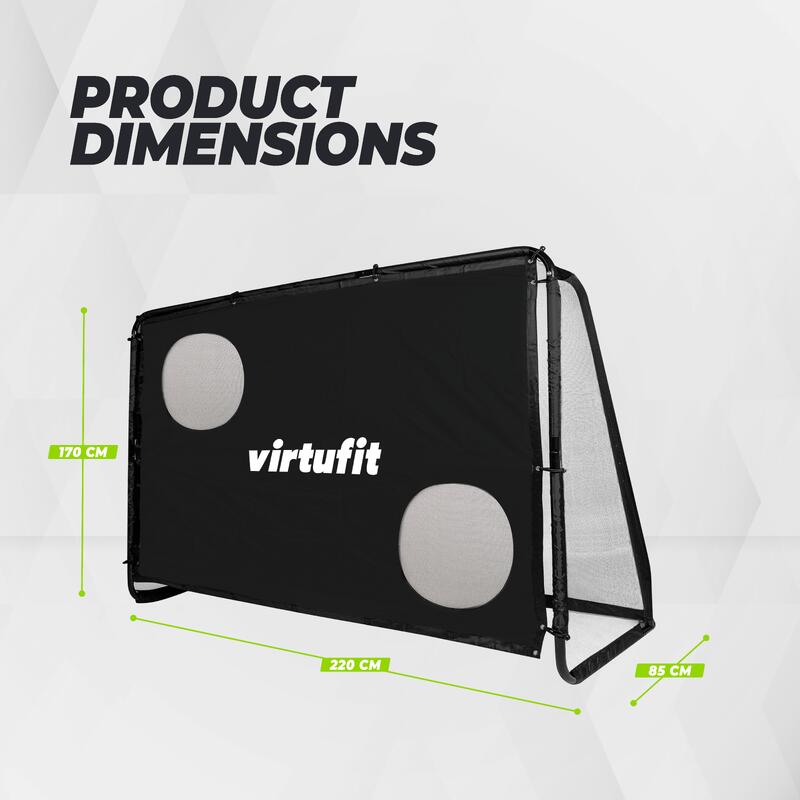 Poarta Fotbal cu Perete marcat pentru goluri  220 x 170 cm VirtuFit