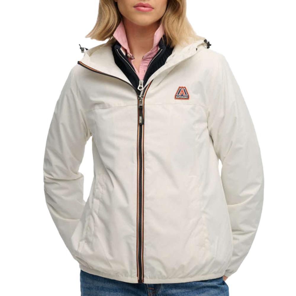 Superdry Women's Essential Tri Windbreaker White Rain Jacket