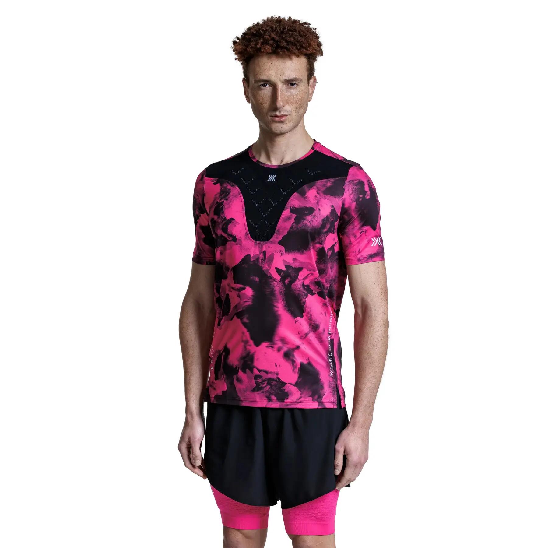 Koszulka biegowa męska X-Bionic Corefusion Run Shirt czarno-różowa 4/5