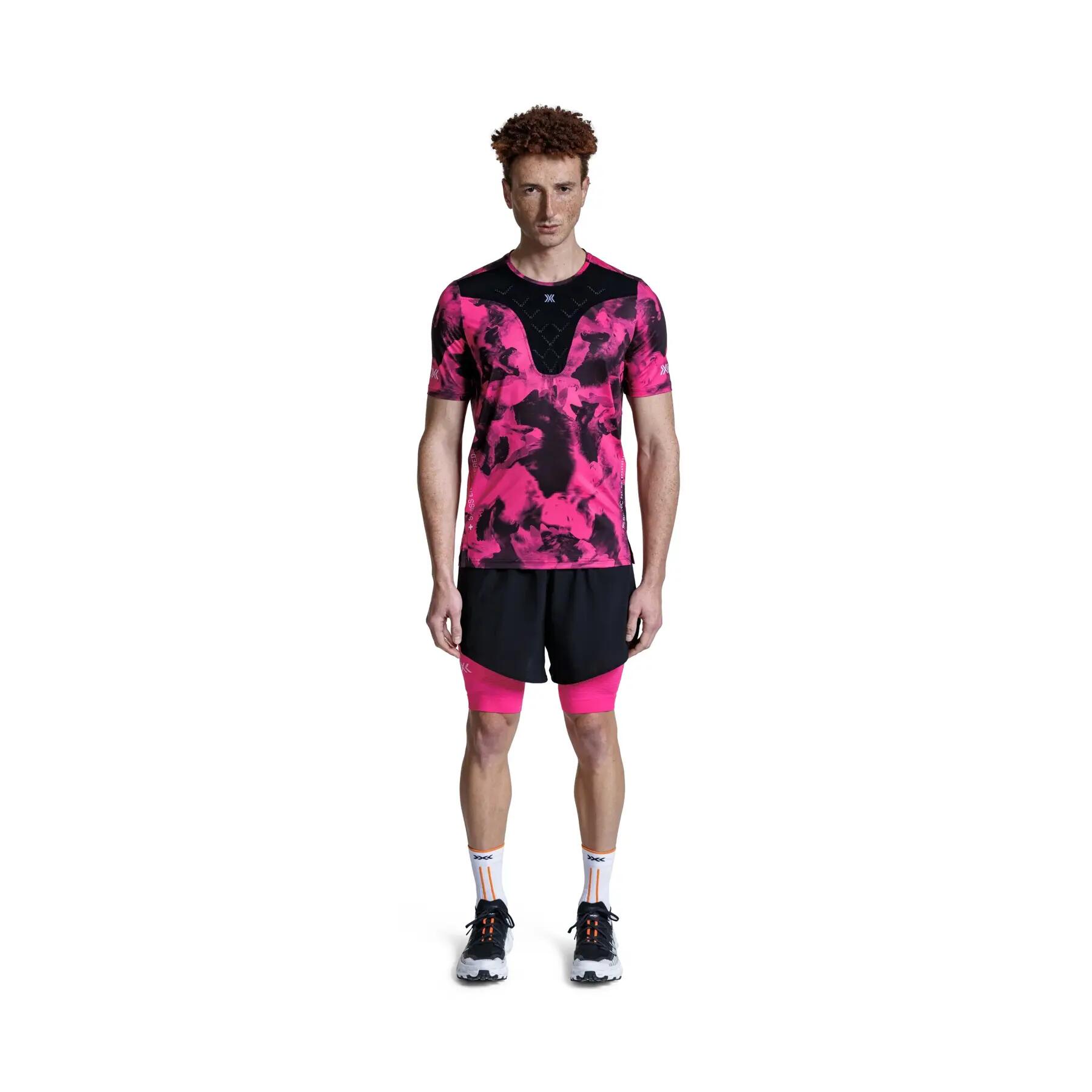 Koszulka biegowa męska X-Bionic Corefusion Run Shirt czarno-różowa