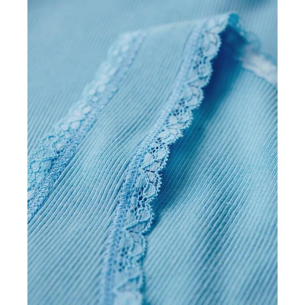 Camisola de alças de algodão orgânico para mulher com acabamento em renda Superd 4/5