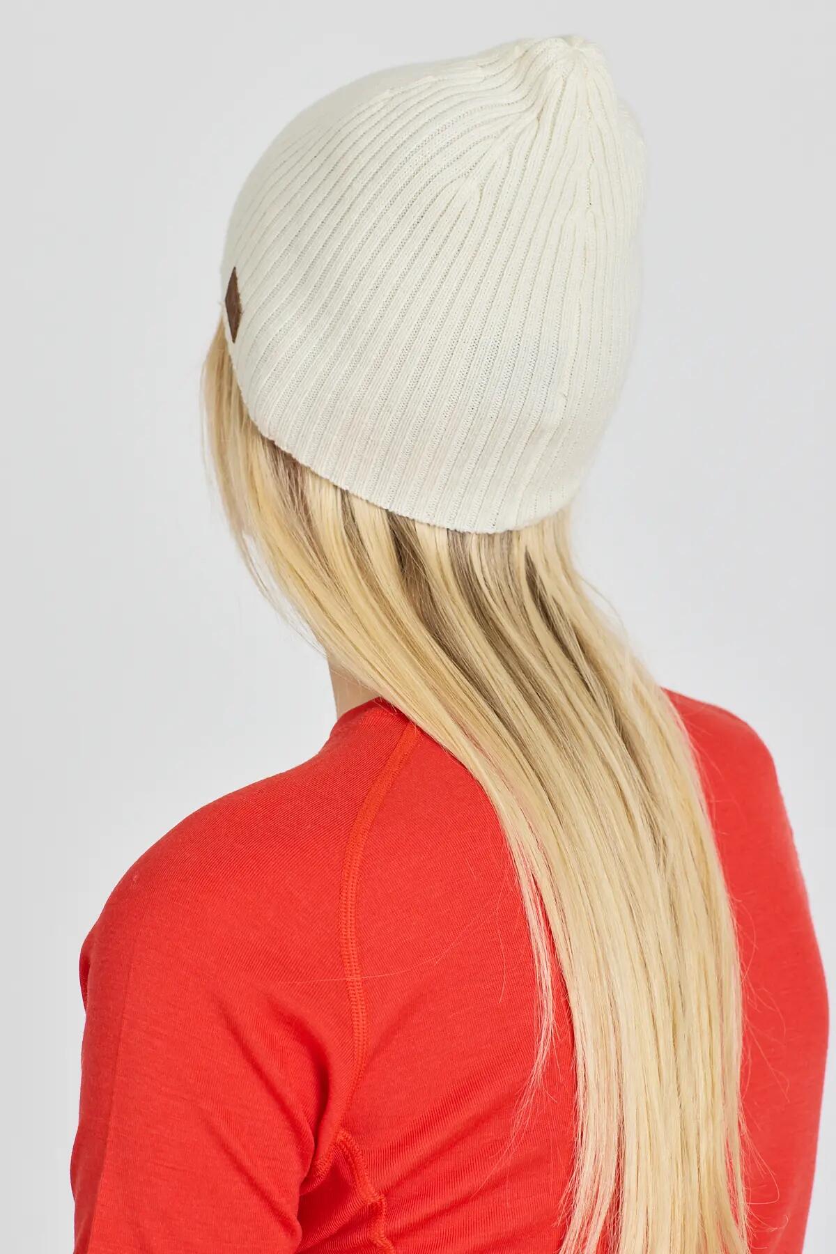 Czapka z 100% Wełny Merino - WINTRY Biała 3/3