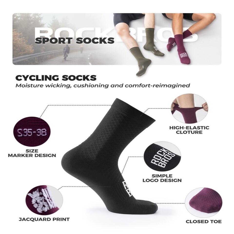 ROCKBROS Road to Sky 1 paar Radsocken Fahrradsocken Atmungsaktiv 2/5