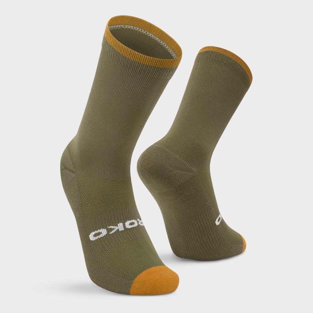 Meias de caminhada de cano médio Homem e mulher GR1 Green Verde 6/6