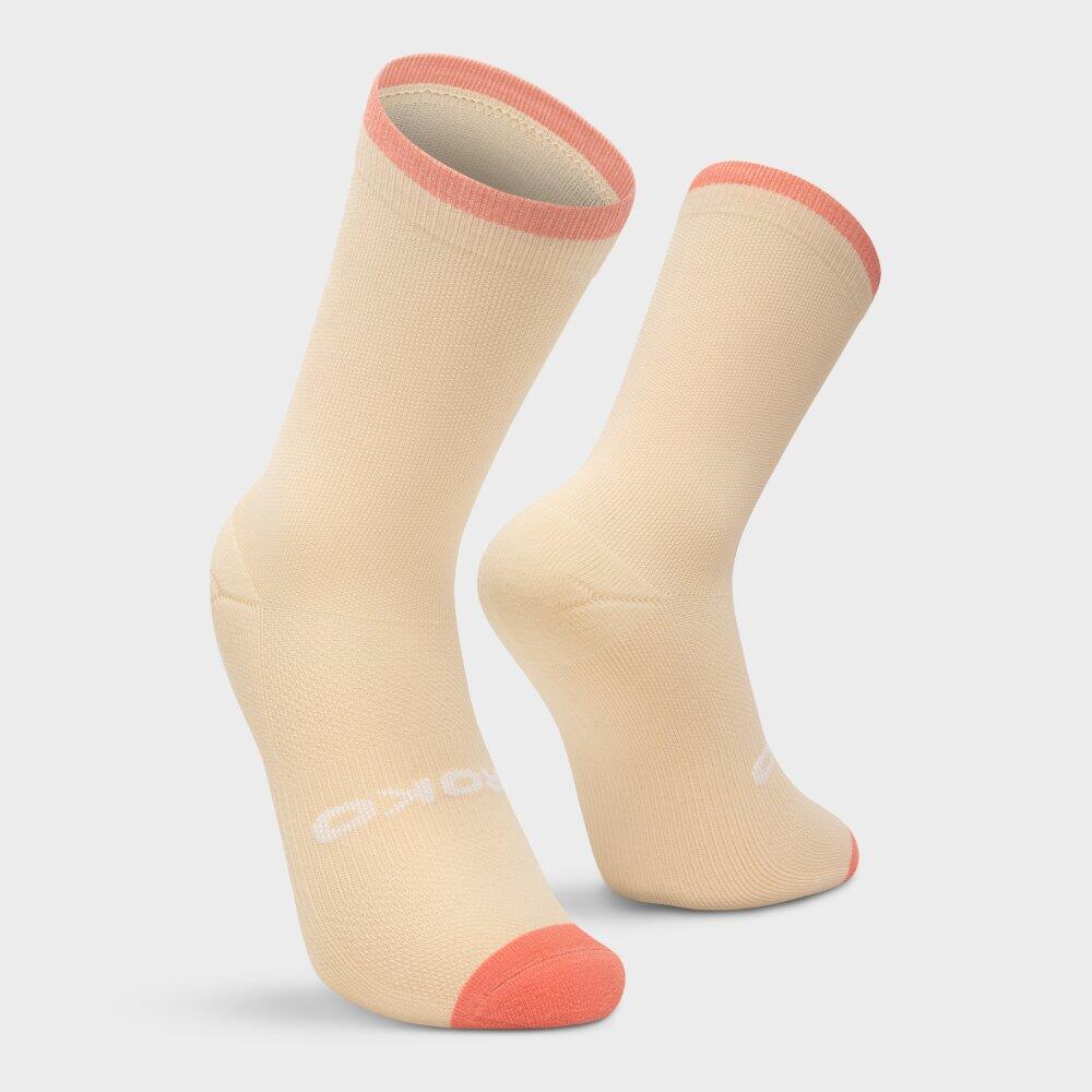Meias de caminhada de cano médio Homem e mulher GR1 Sand Beige 6/6