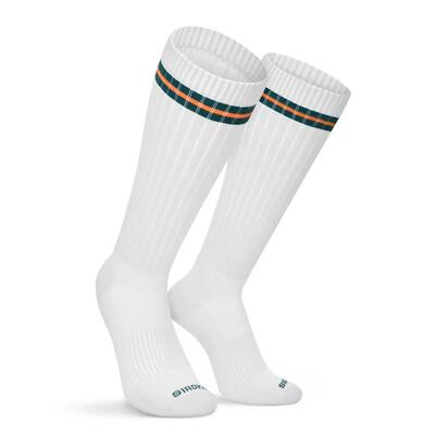 Heren en dames tennis hoge sokken tripoints heritage wit