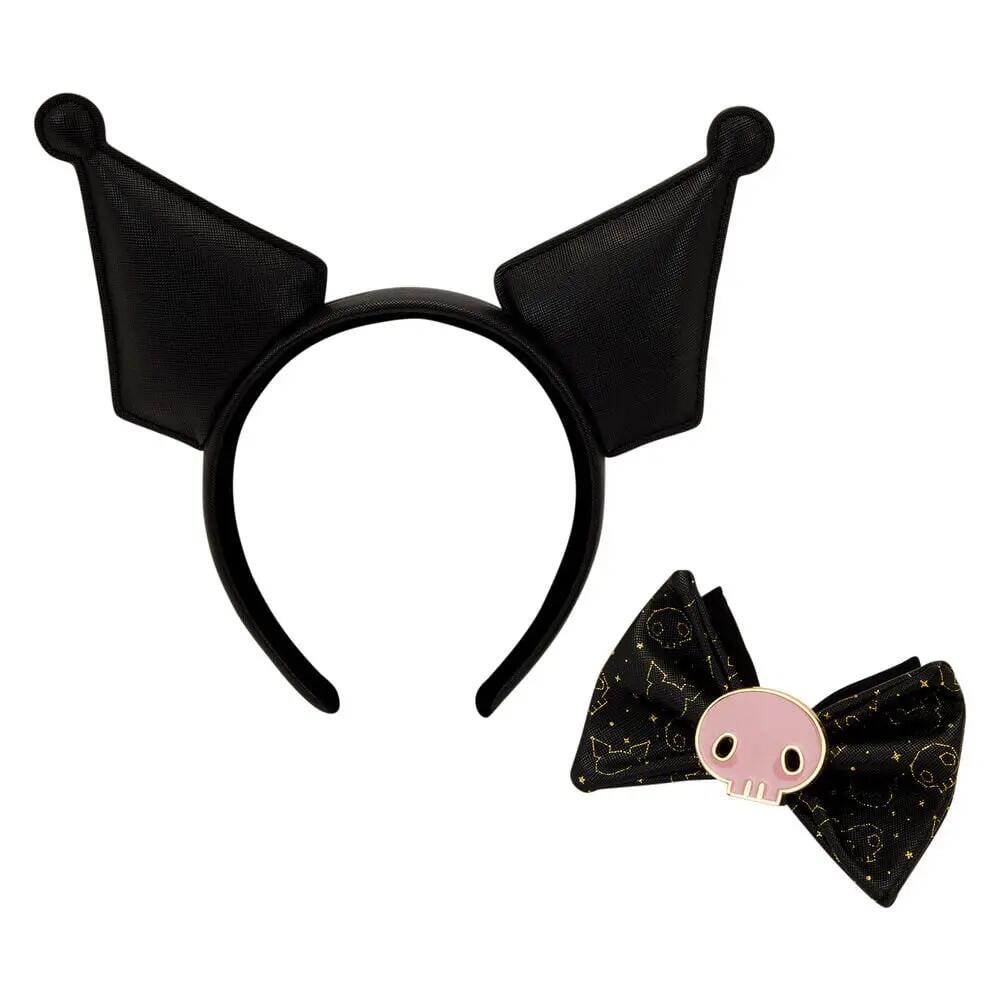 Haarband met oortjes en strik Kuromi Hello Kitty 20th Anniversary zwart 4/6