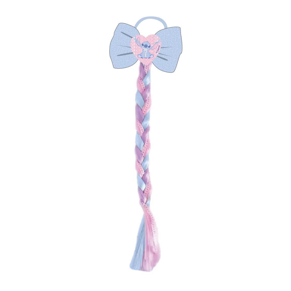 Elástico Extensível Infantil Stitch com Laço e Trança Multicolor Pastel 2/4