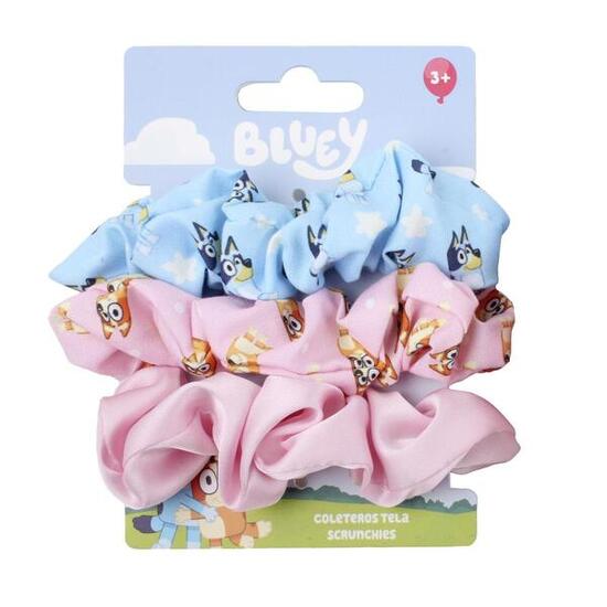 Lot de chouchous en tissu enfant Bluey 3 pièces polyester Bleu et rose