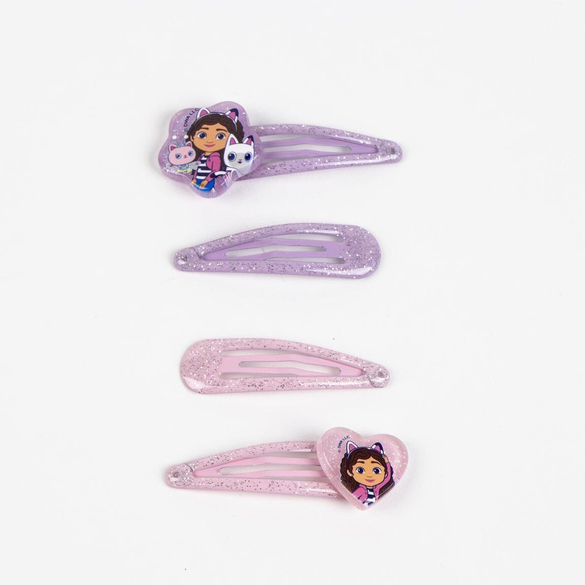 Pack de Clips para el Pelo Infantil Gabby’s Dollhouse 4 Piezas Rosa 2/2