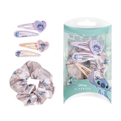 Set di elastici per capelli per bambini Stitch 4 pezzi Rosa e blu