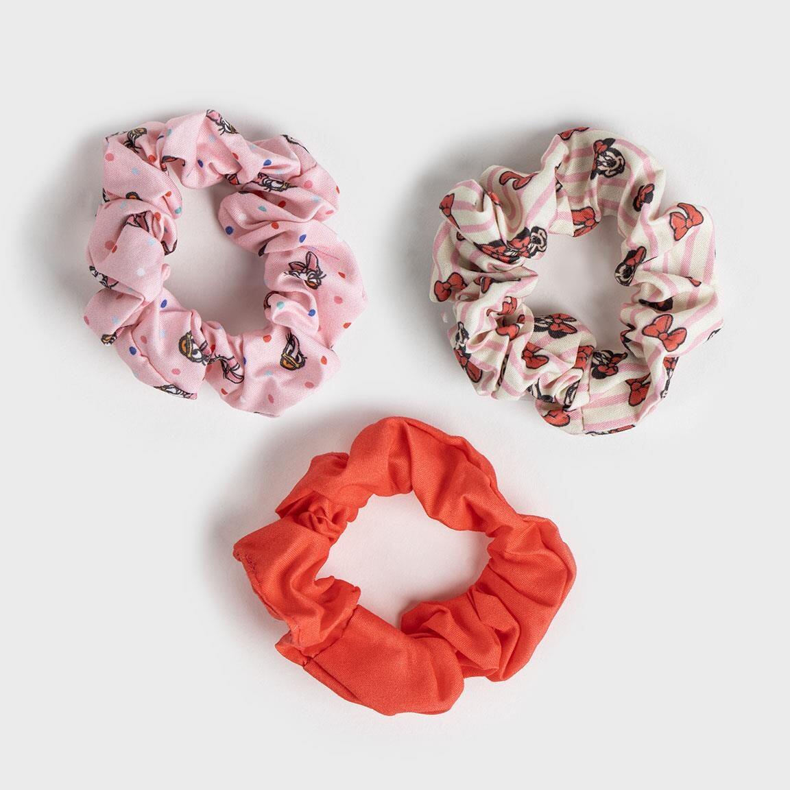 Lot de chouchous en tissu enfant Minnie 3 pièces polyester Rose et corail 2/2
