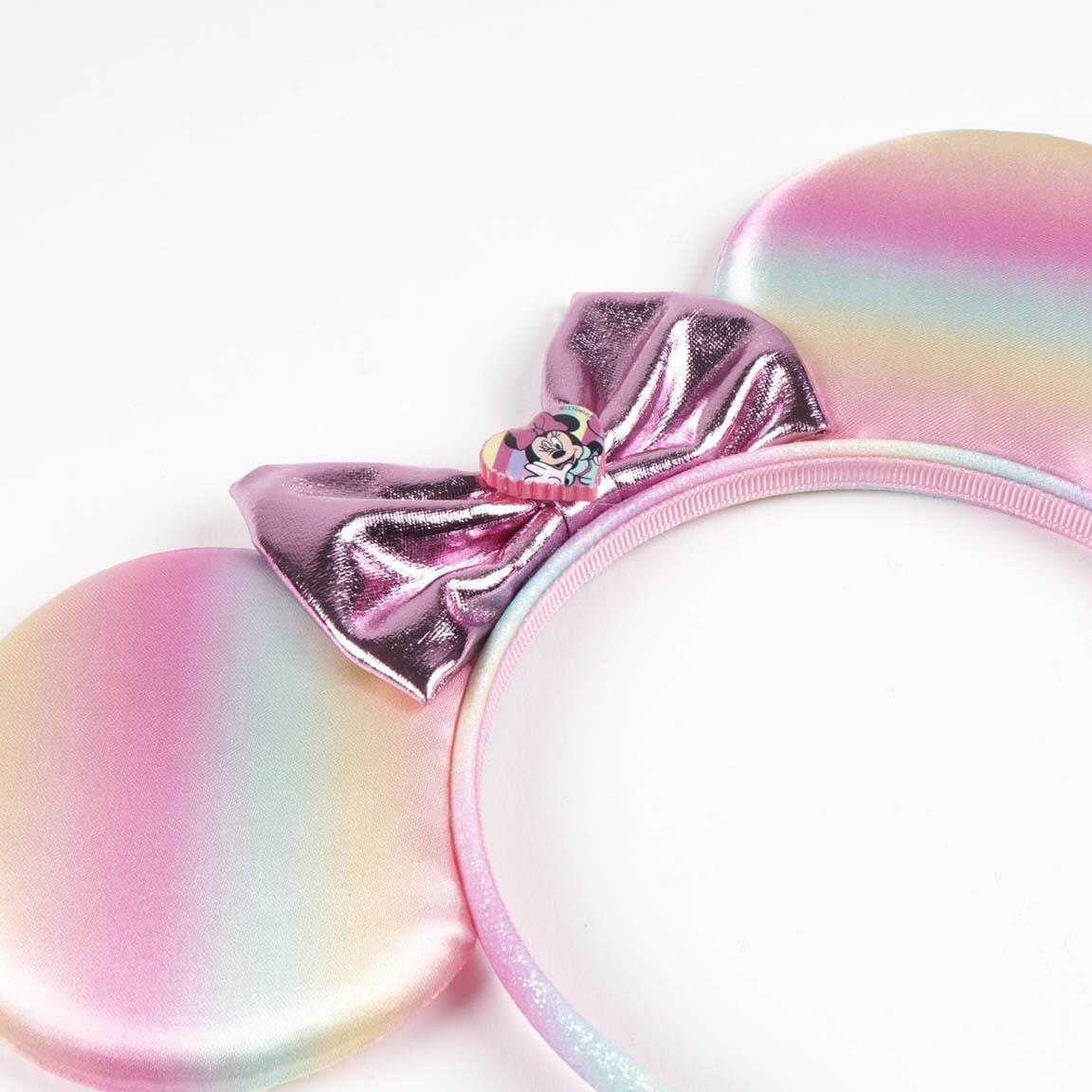 Cerchietto per bambini Minnie con orecchie e fiocco brillante Multicolore Rosa 3/5