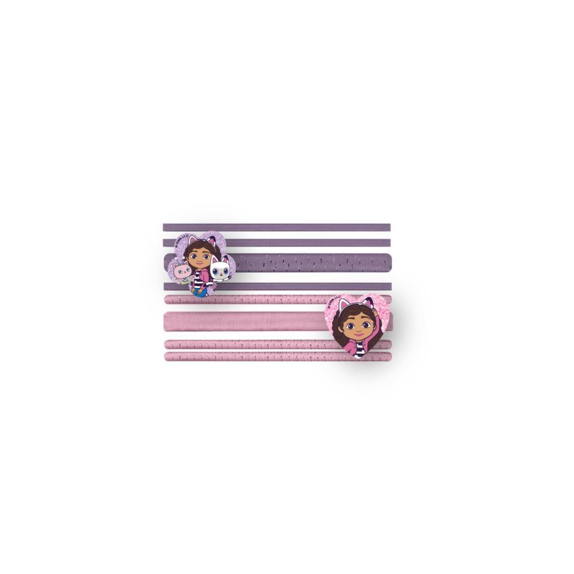 Pack de Coleteros Infantil Gabby’s Dollhouse 8 Piezas Elásticos Rosa 2/2
