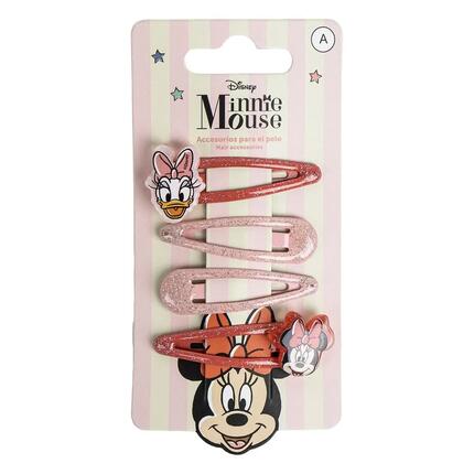 Stoff-Haargummi-Set für Kinder Minnie 3 Stück Polyester Rosa-Koralle